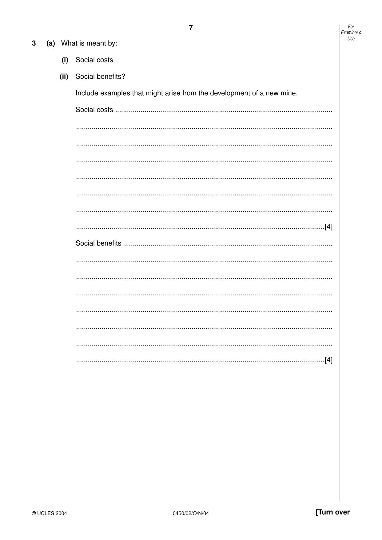 Cambridge IGCSE Business Studies 0450 2004 Oct/Nov Paper 2 · Variant 1 question paper, page 7 of 12
