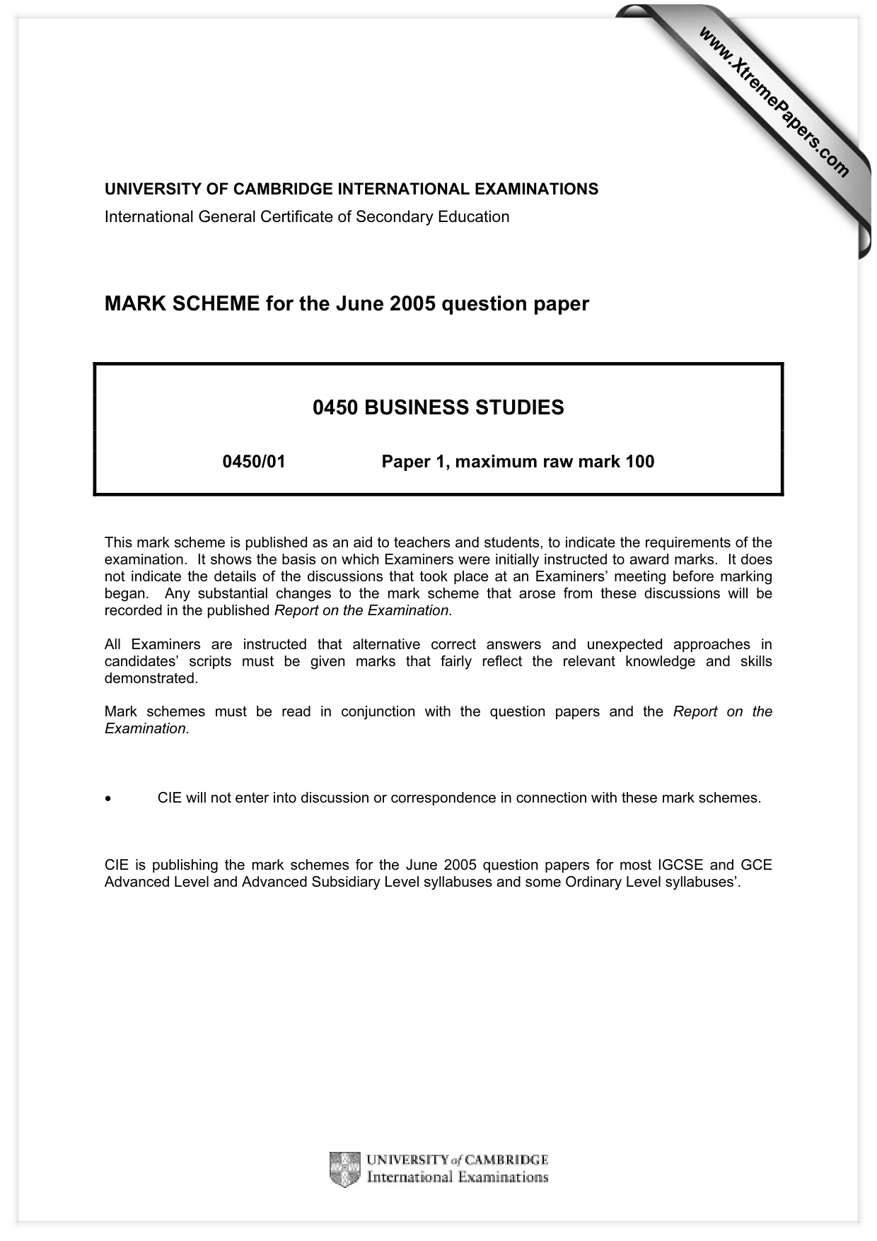 Mark scheme, page 1 of 6