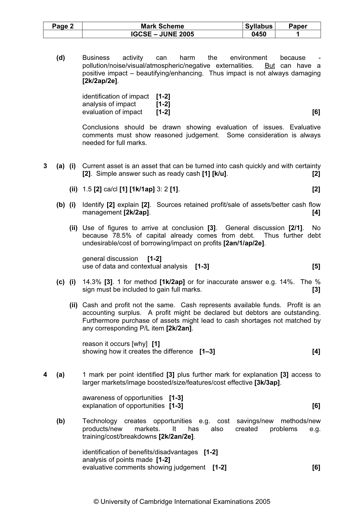 Mark scheme, page 5 of 6