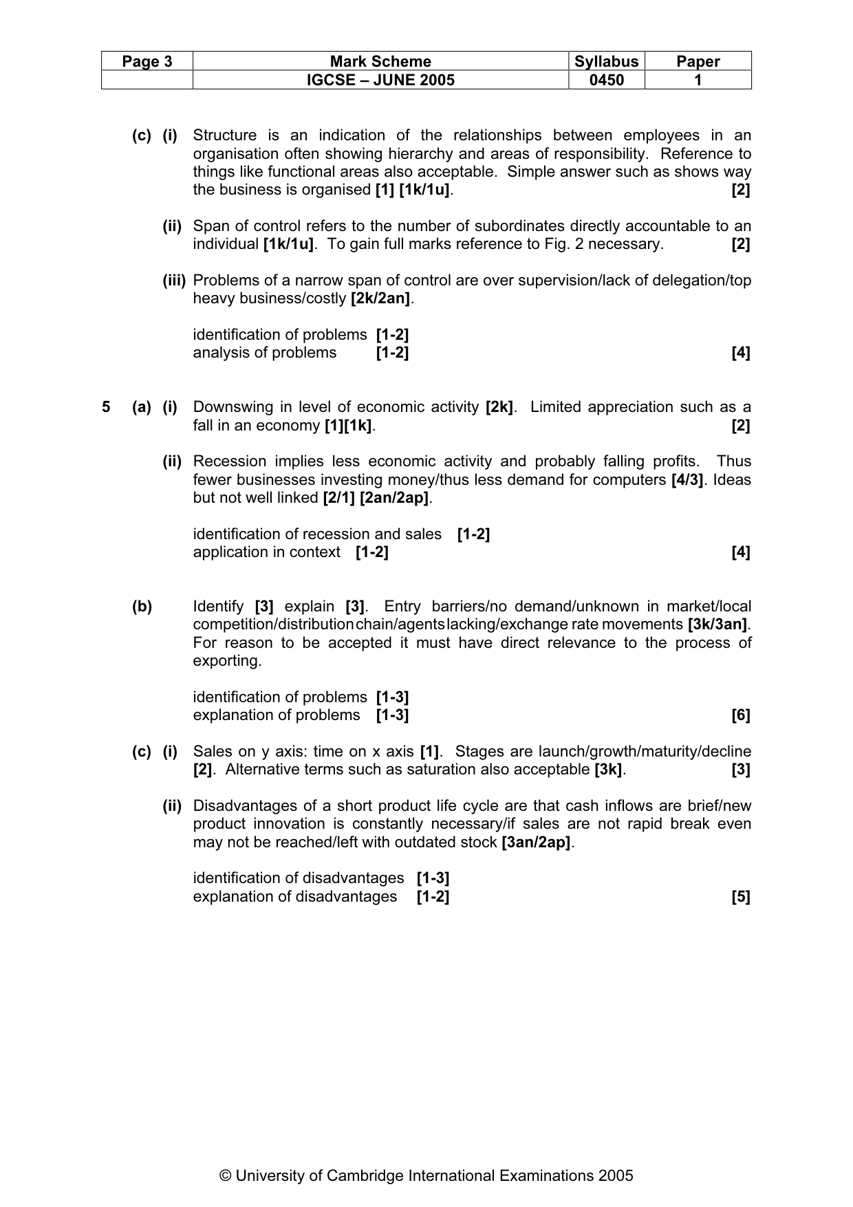 Mark scheme, page 6 of 6
