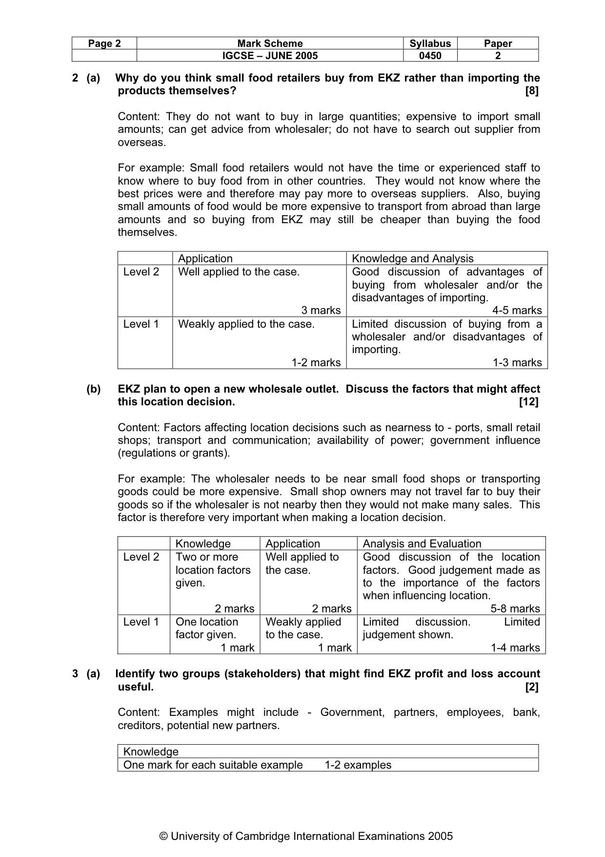 Mark scheme, page 5 of 8