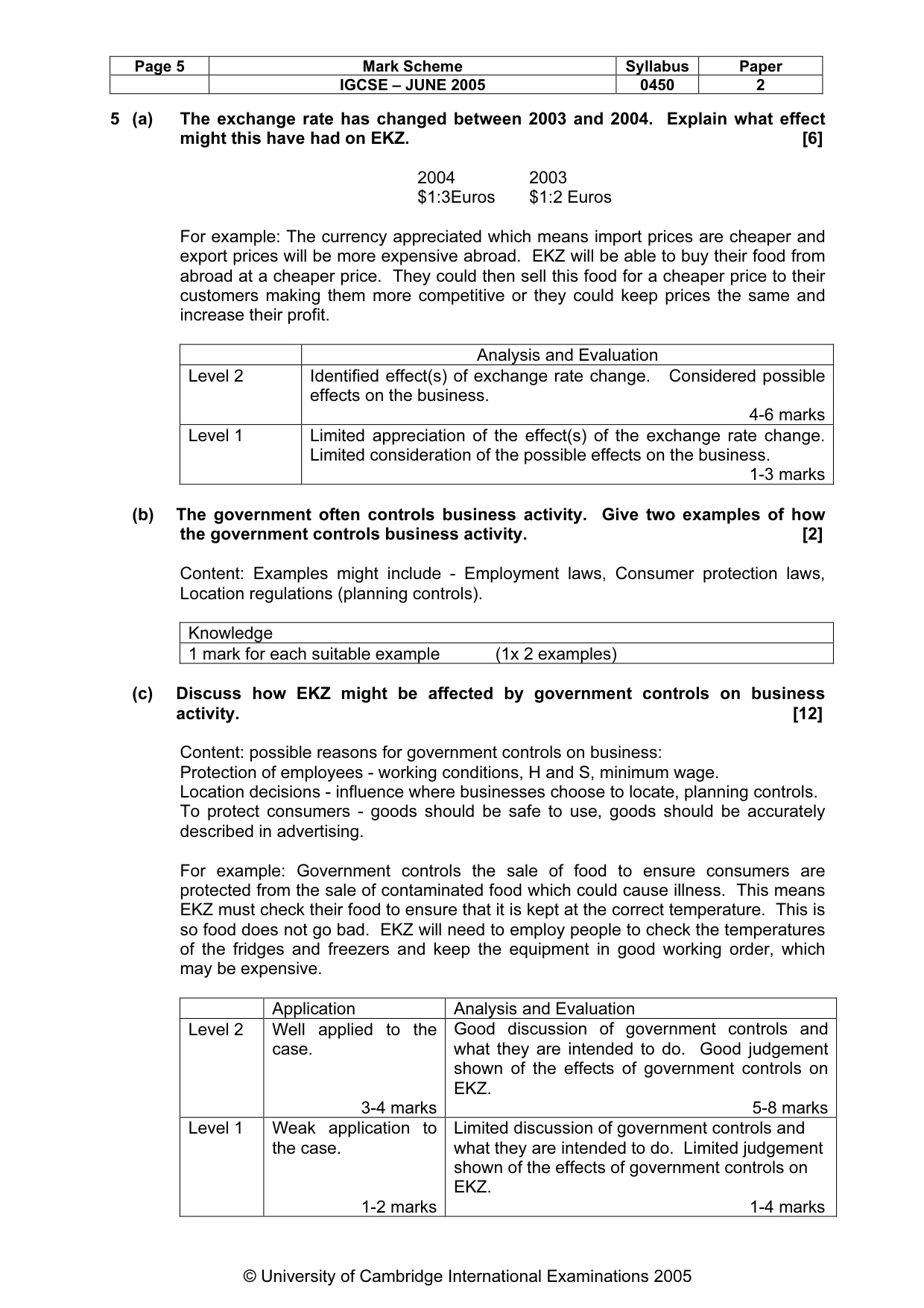 Mark scheme, page 8 of 8