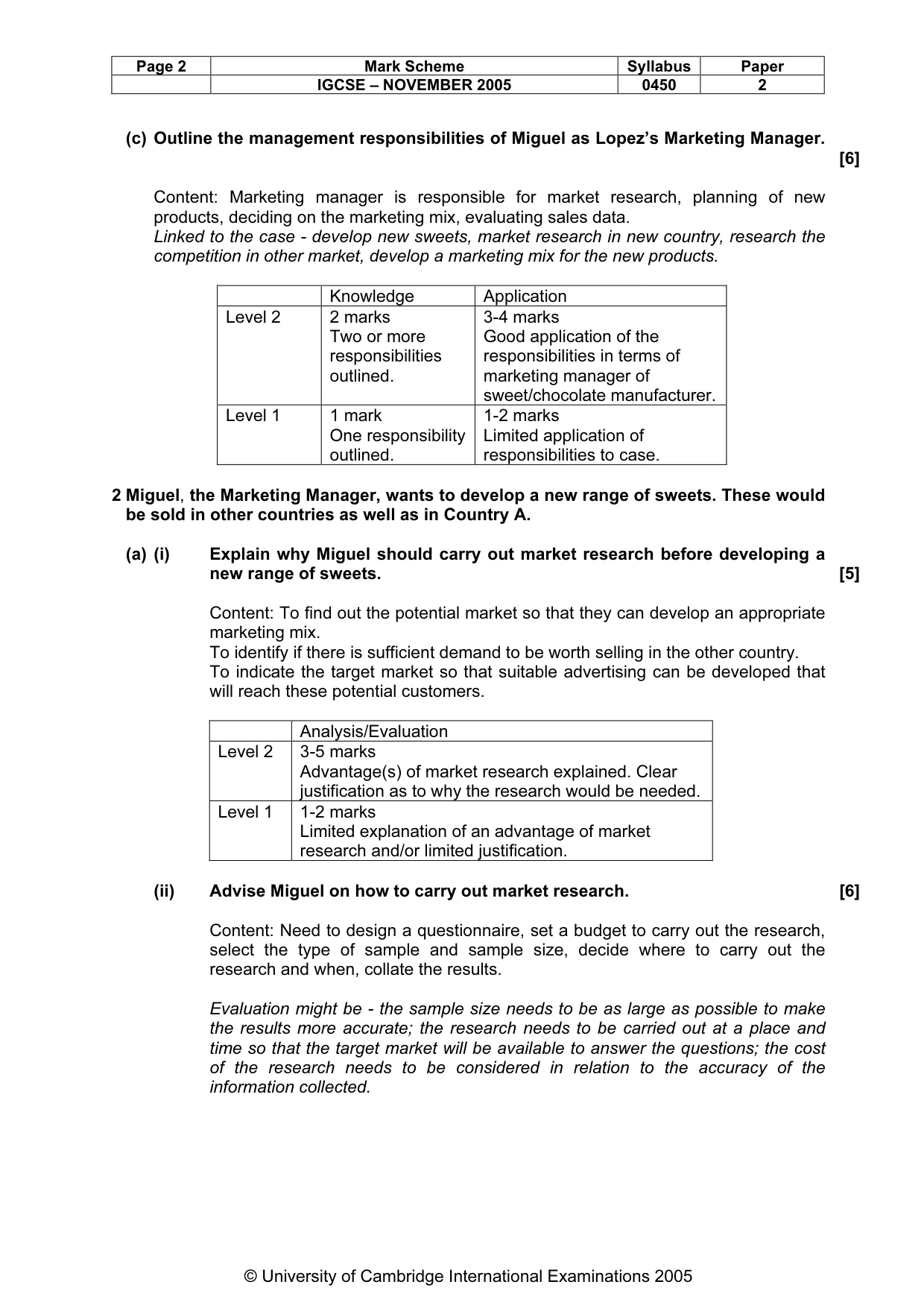 Mark scheme, page 3 of 8