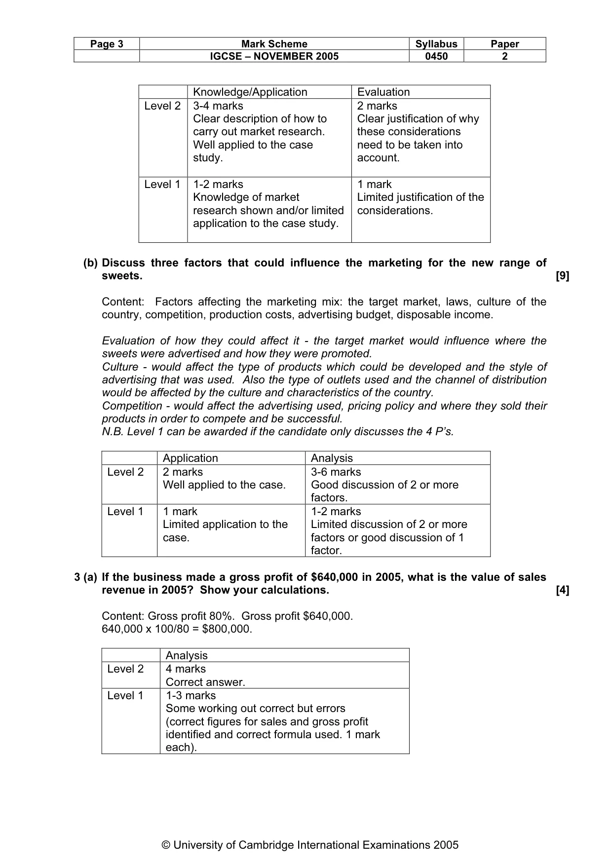 Mark scheme, page 4 of 8