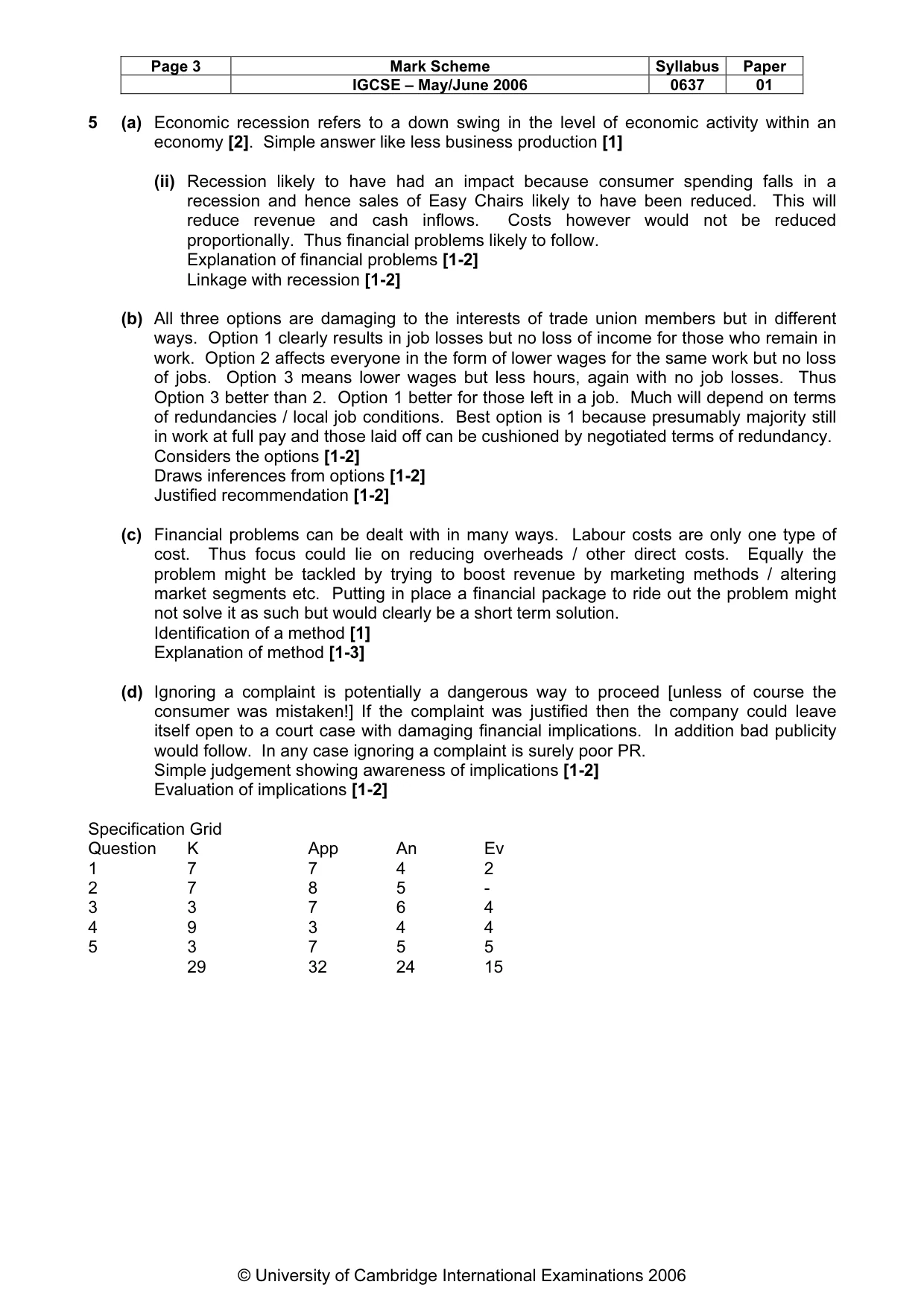 Mark scheme, page 4 of 4