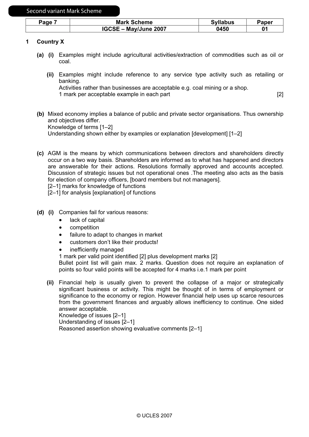 Mark scheme, page 8 of 12