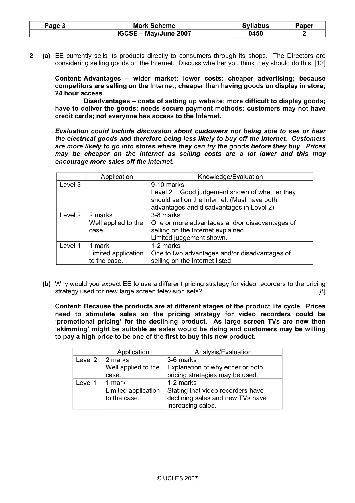 Mark scheme, page 3 of 6