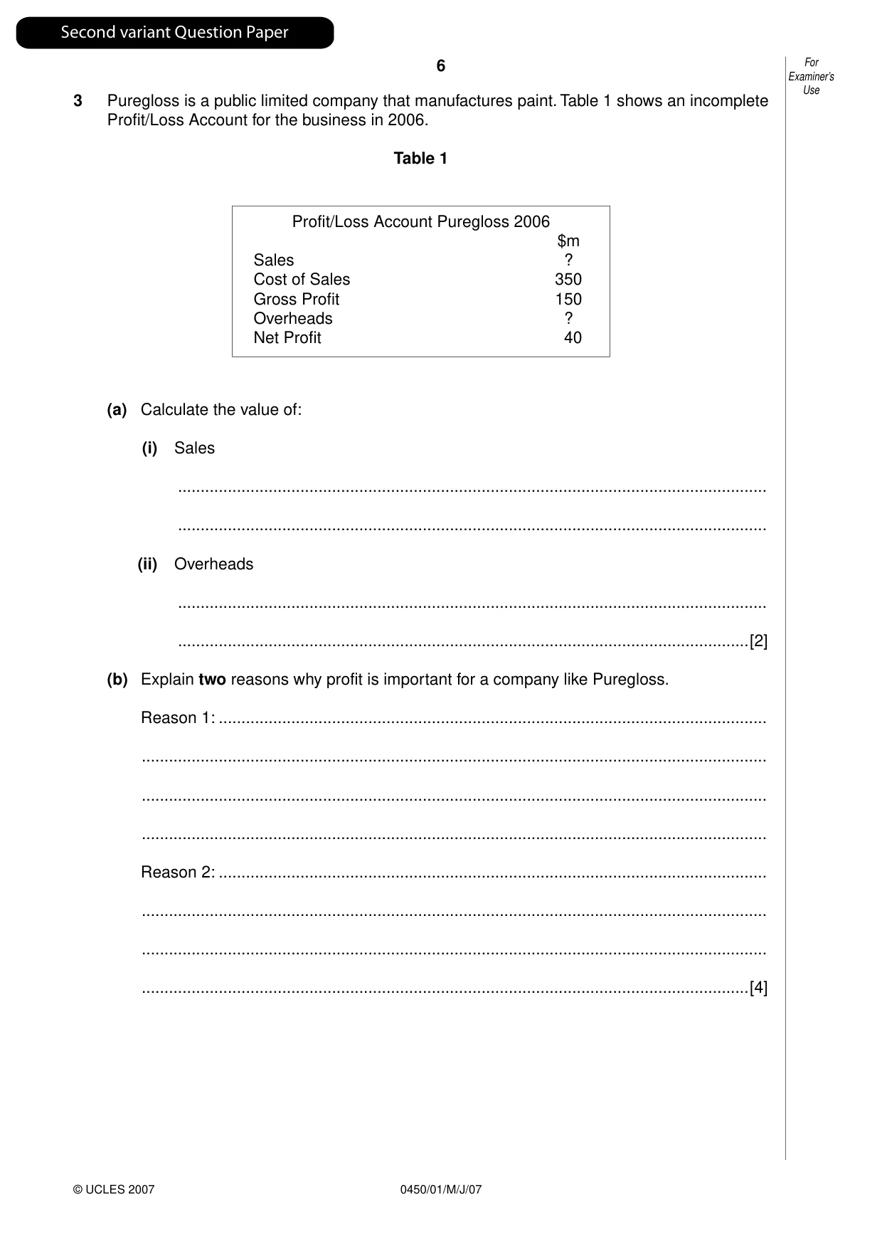 Cambridge IGCSE Business Studies 0450 2007 May/June Paper 1 · Variant 1 question paper, page 23 of 33
