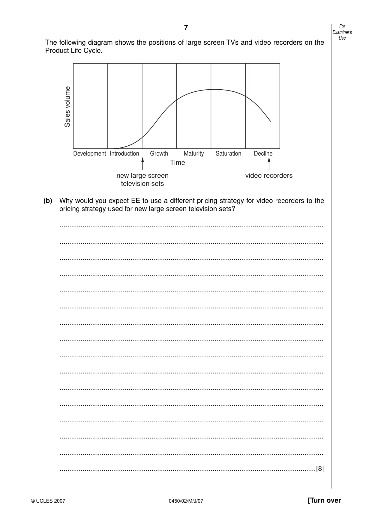 Cambridge IGCSE Business Studies 0450 2007 May/June Paper 2 · Variant 1 question paper, page 7 of 16