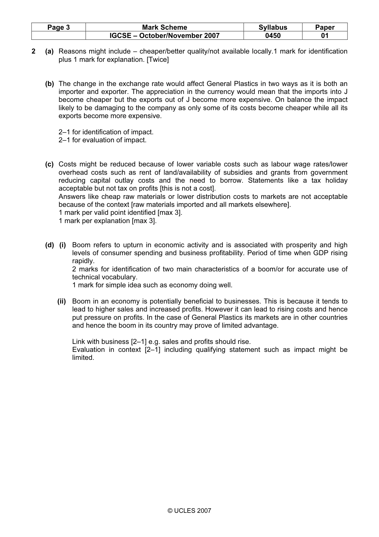 Mark scheme, page 3 of 6