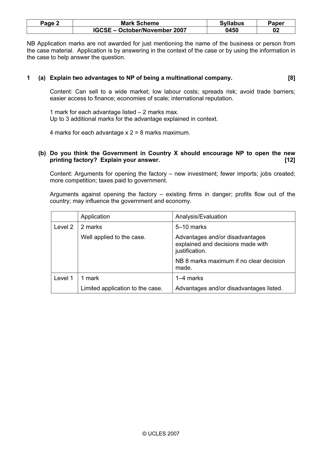 Mark scheme, page 2 of 6