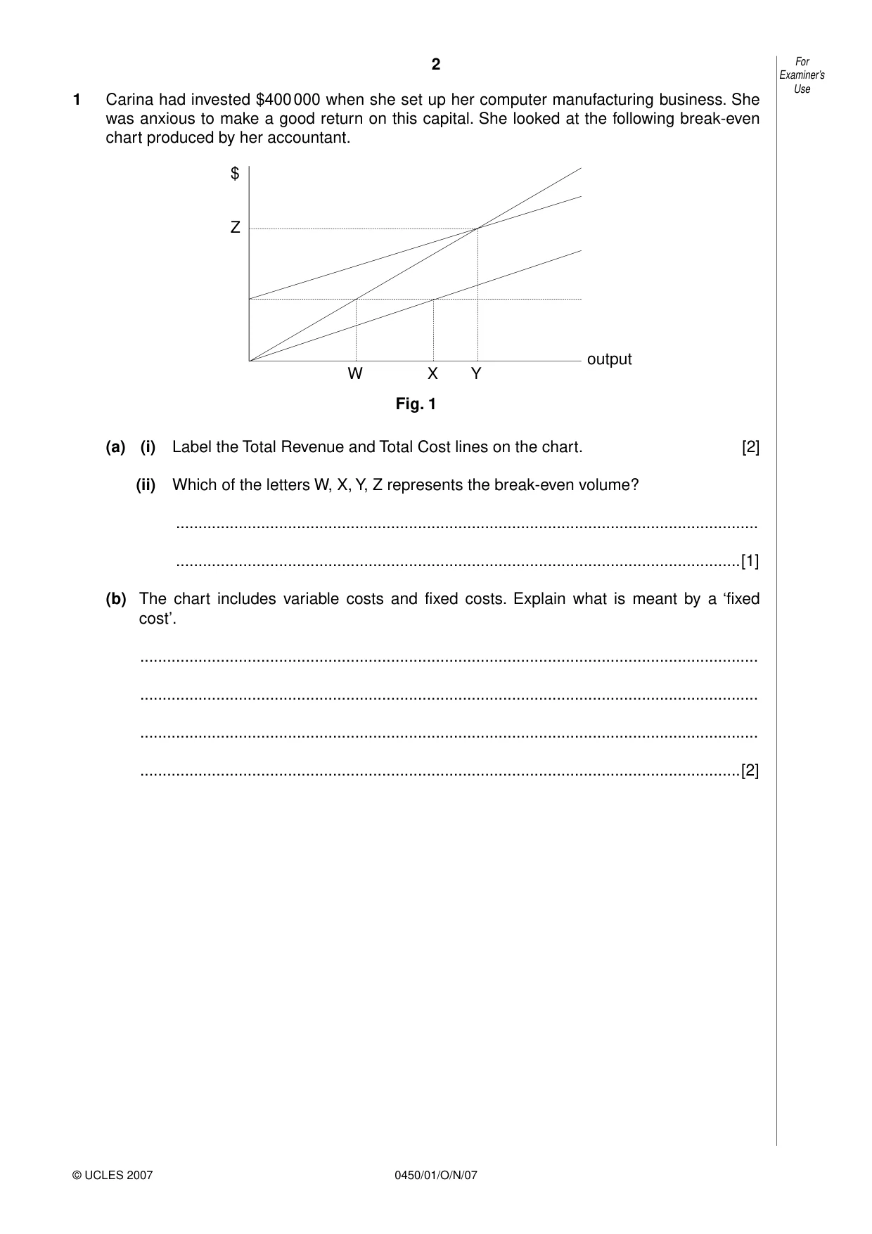 Cambridge IGCSE Business Studies 0450 2007 Oct/Nov Paper 1 · Variant 1 question paper, page 2 of 16
