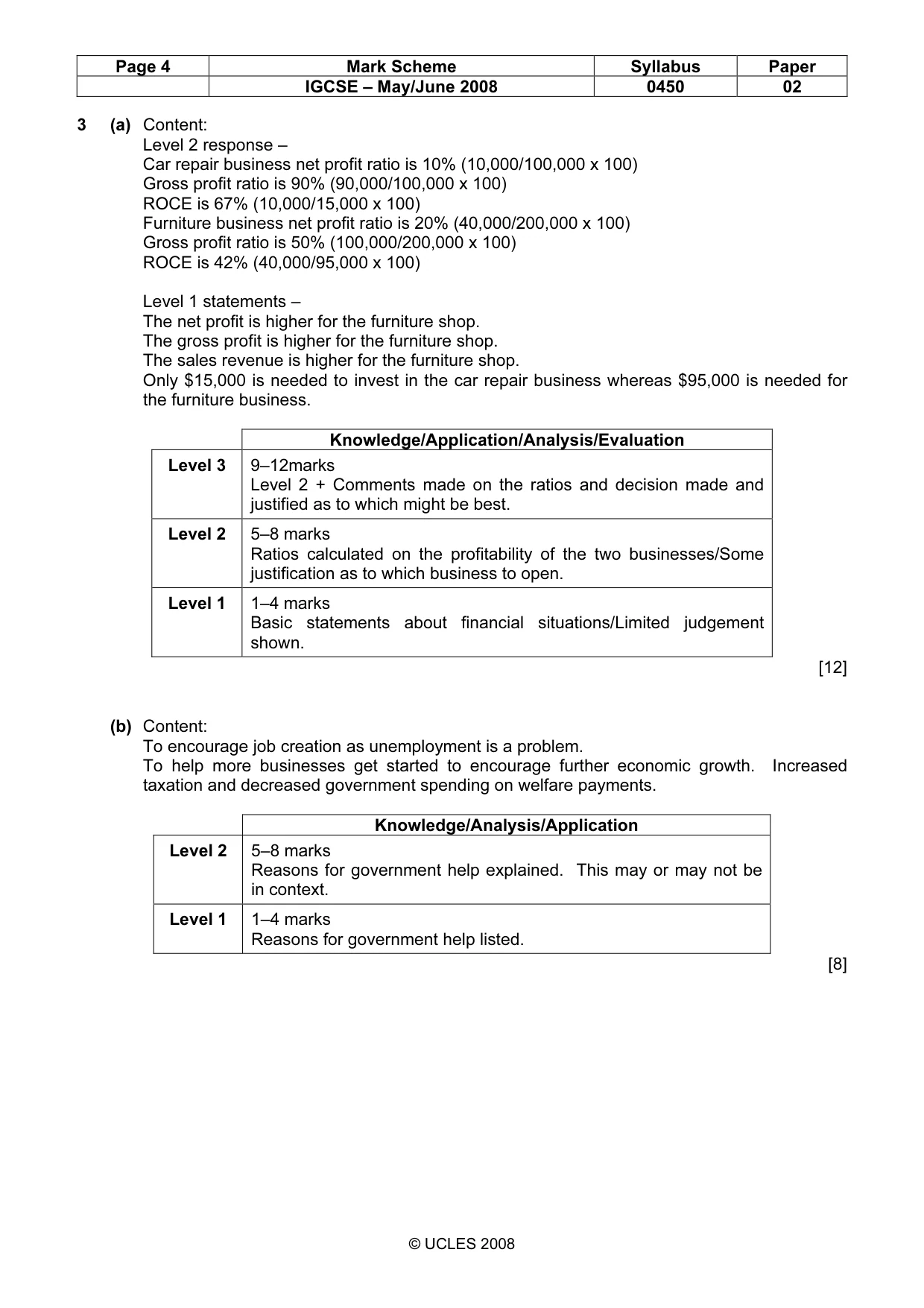 Mark scheme, page 4 of 6