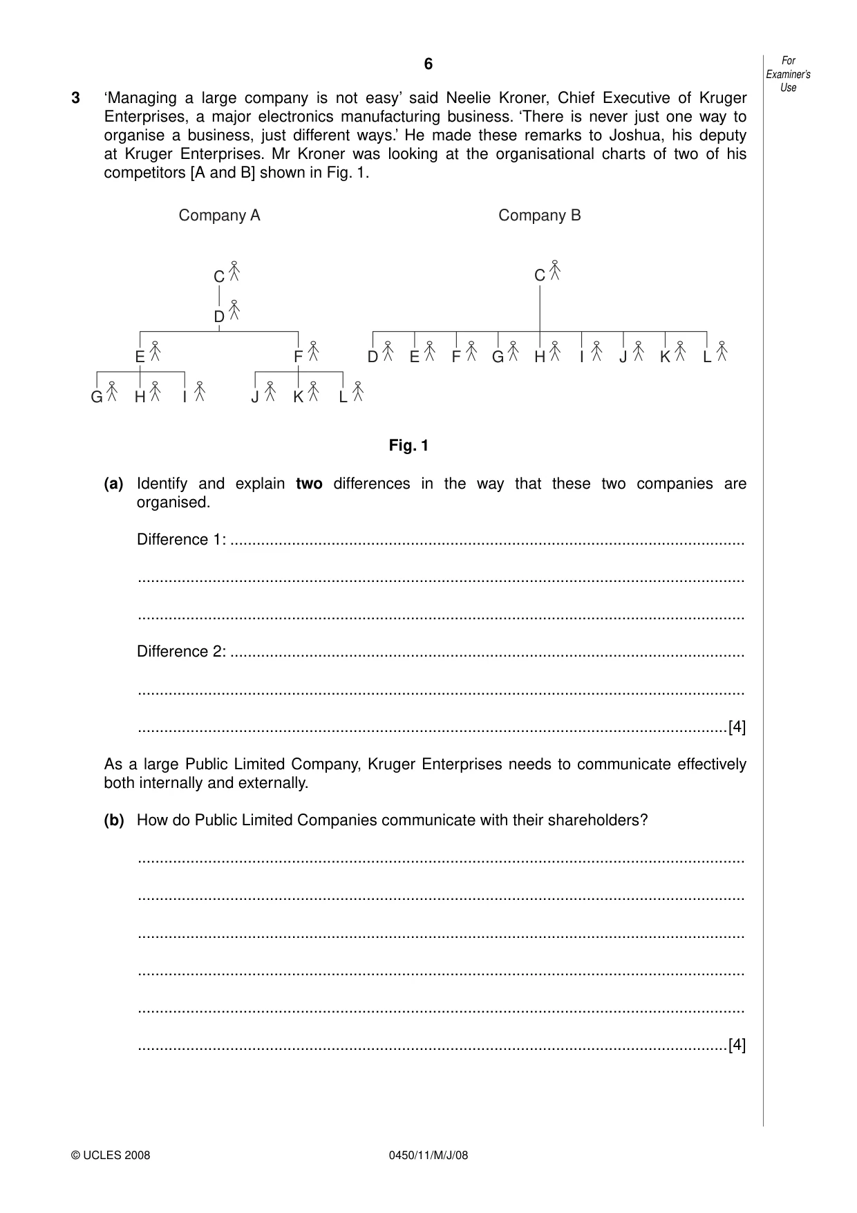Cambridge IGCSE Business Studies 0450 2008 May/June Paper 1 · Variant 1 question paper, page 7 of 25