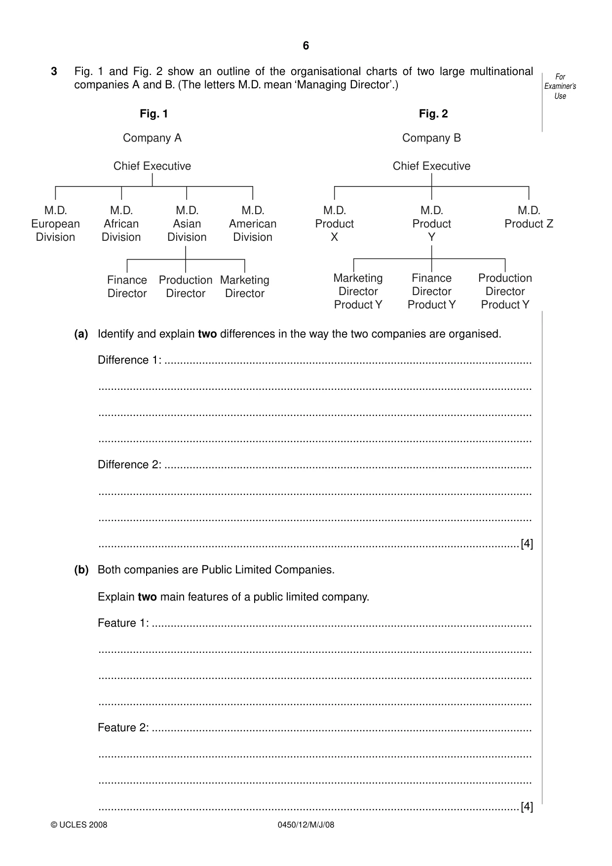 Cambridge IGCSE Business Studies 0450 2008 May/June Paper 1 · Variant 1 question paper, page 19 of 25