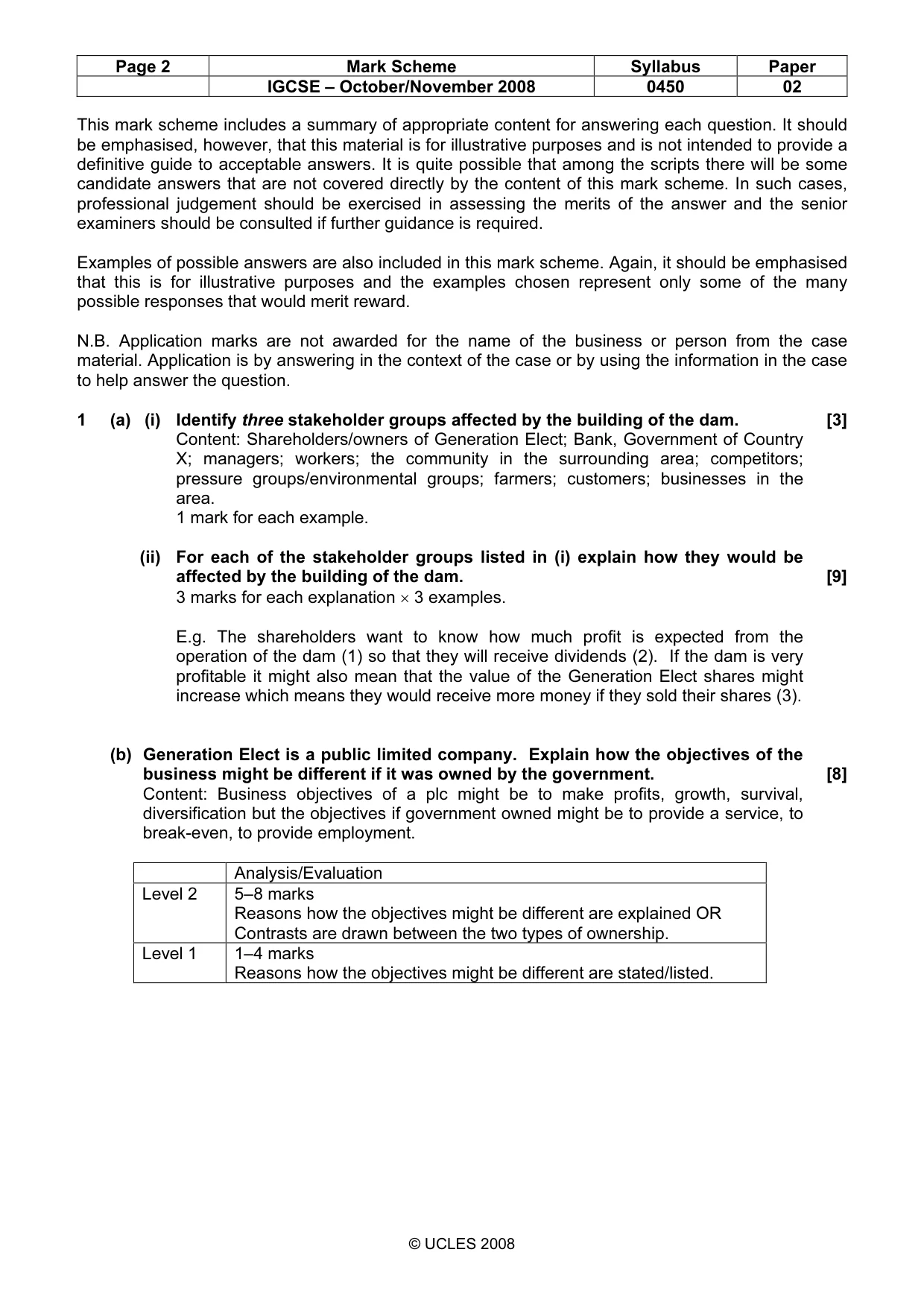 Mark scheme, page 2 of 7