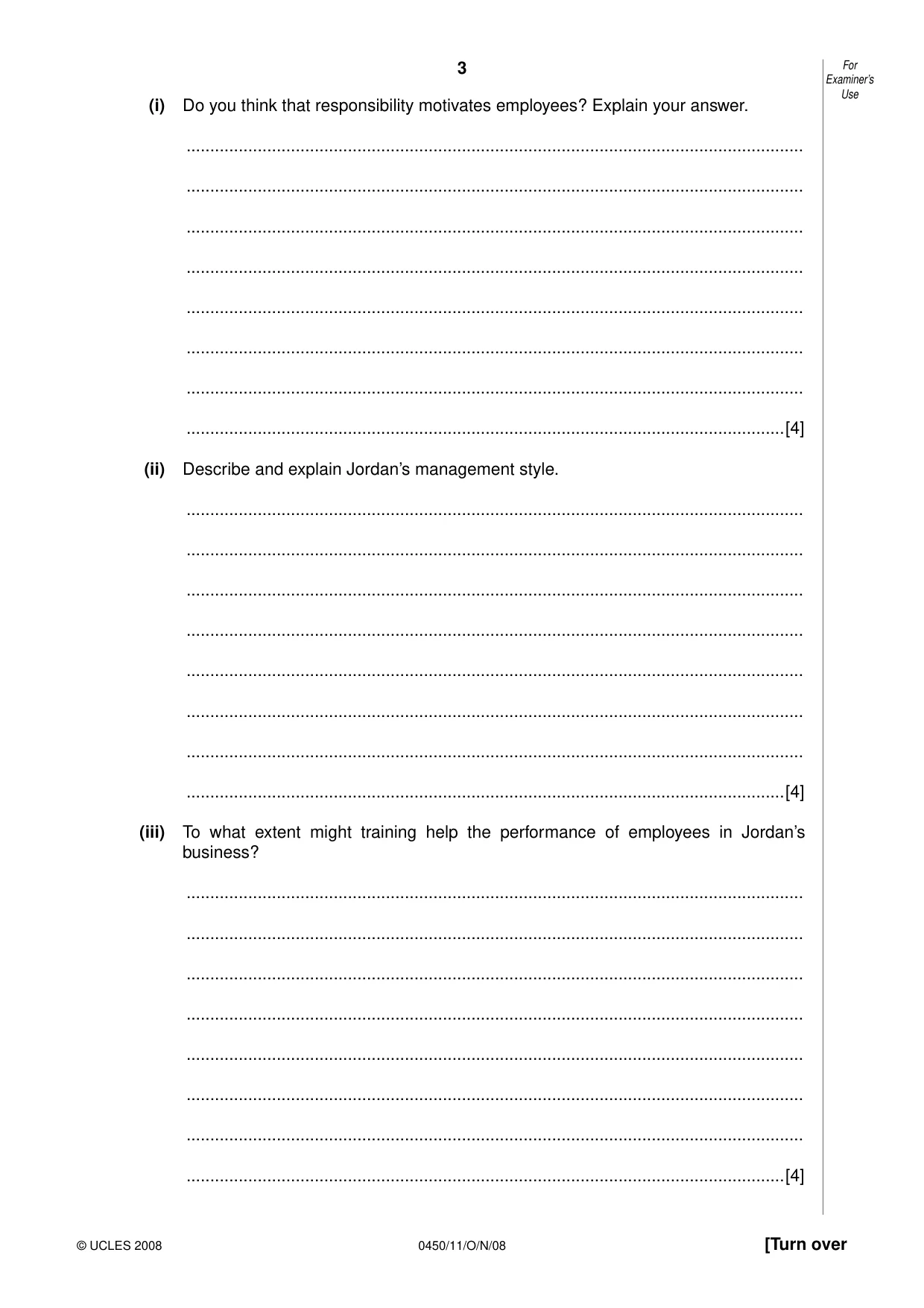 Cambridge IGCSE Business Studies 0450 2008 Oct/Nov Paper 1 · Variant 0 question paper, page 4 of 25