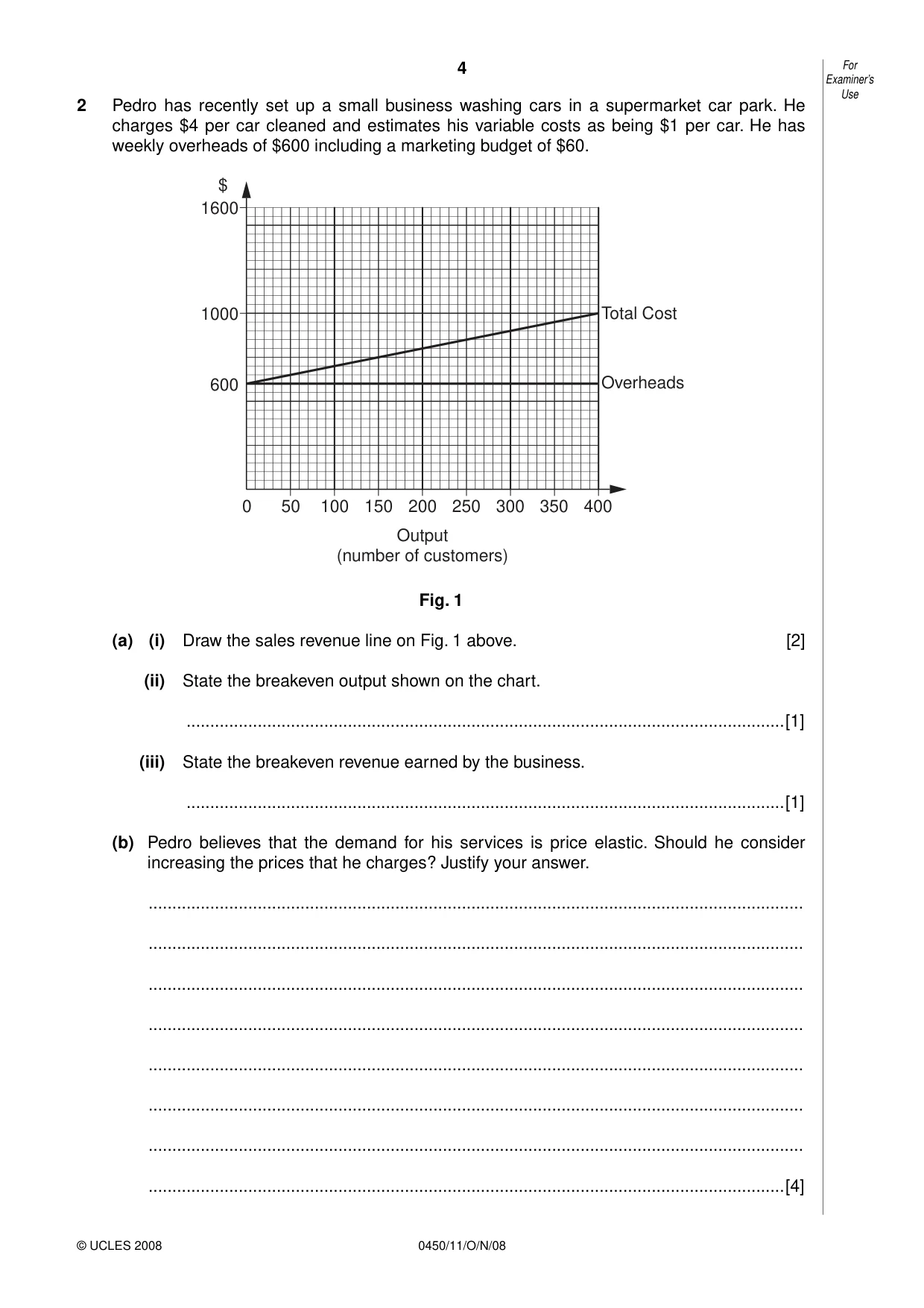 Cambridge IGCSE Business Studies 0450 2008 Oct/Nov Paper 1 · Variant 0 question paper, page 5 of 25