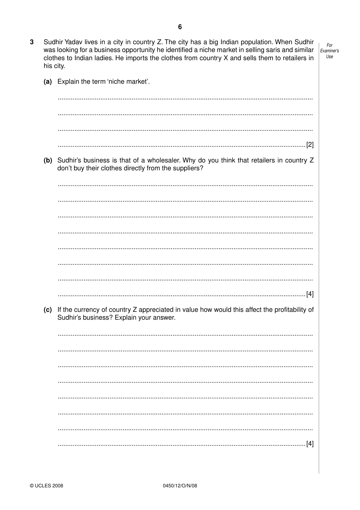 Cambridge IGCSE Business Studies 0450 2008 Oct/Nov Paper 1 · Variant 0 question paper, page 19 of 25
