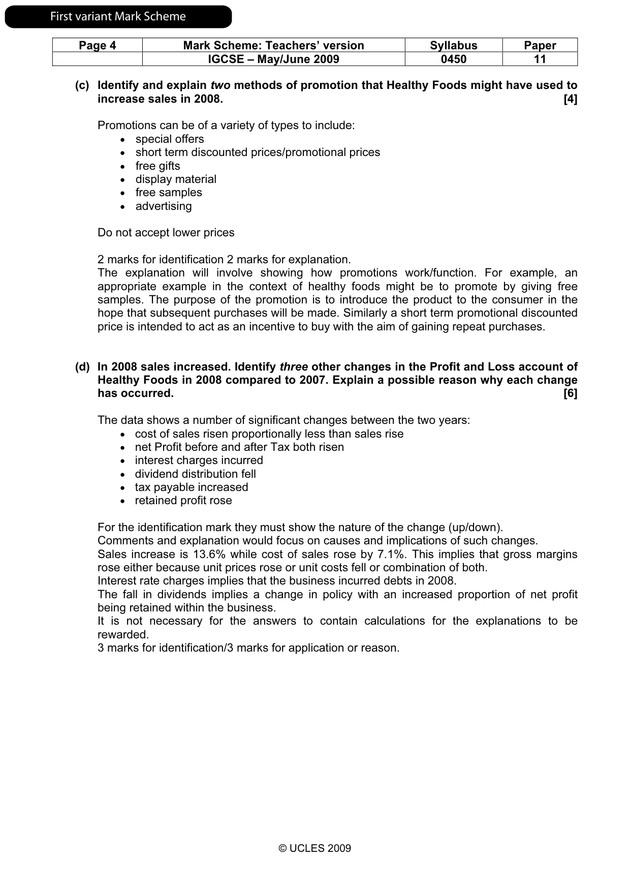 Mark scheme, page 5 of 21