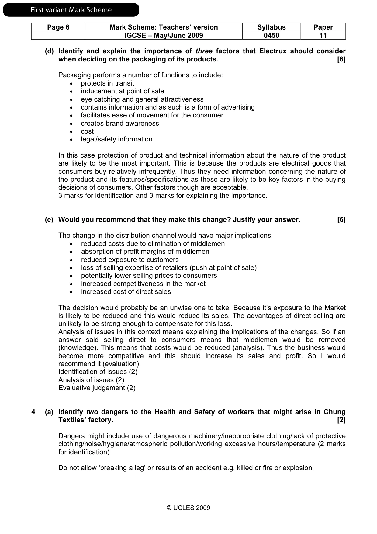 Mark scheme, page 7 of 21