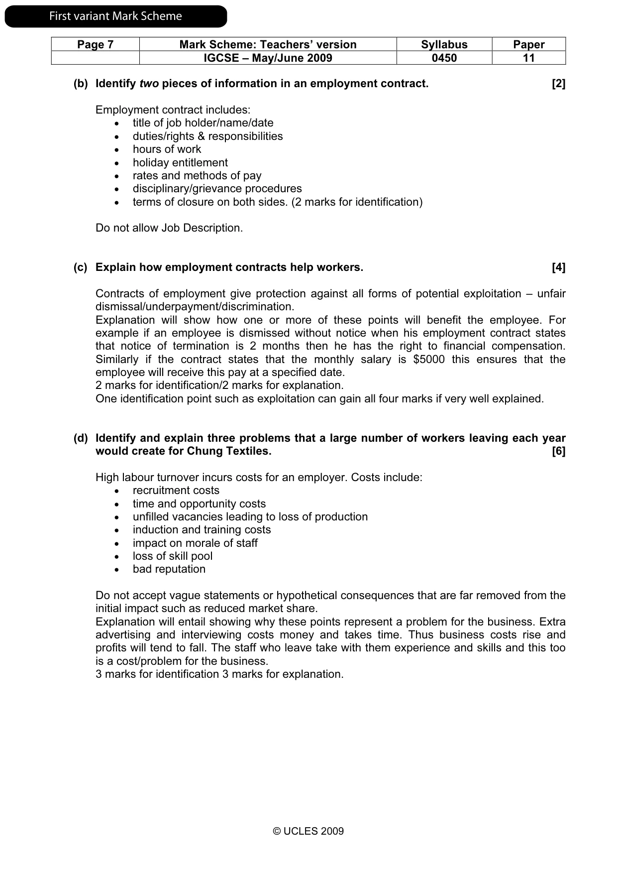 Mark scheme, page 8 of 21