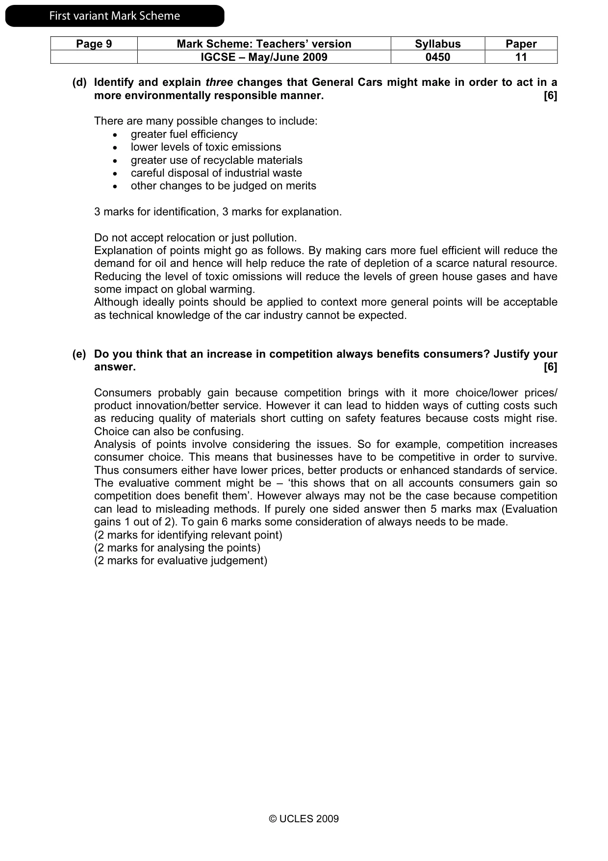 Mark scheme, page 10 of 21
