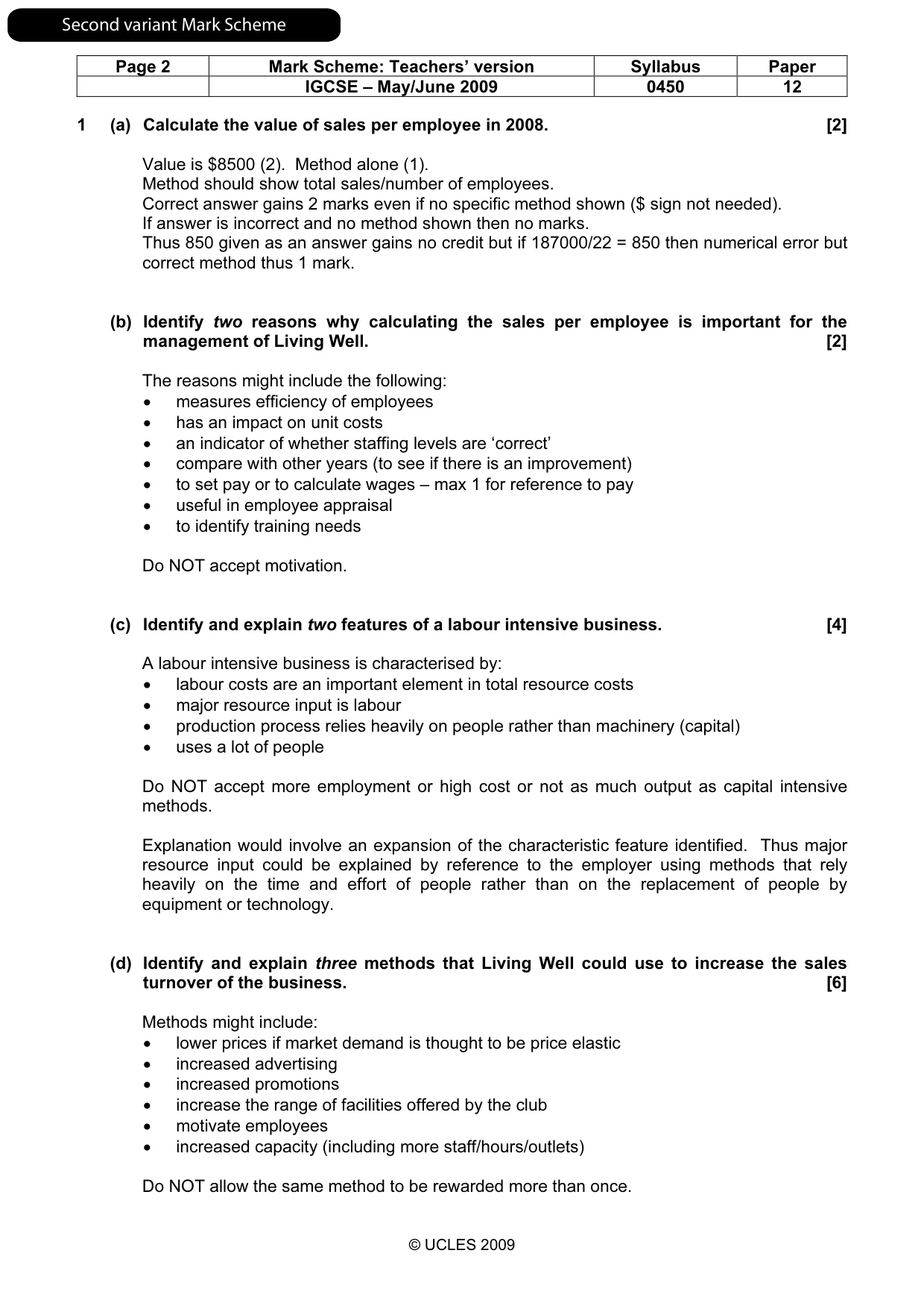 Mark scheme, page 12 of 21