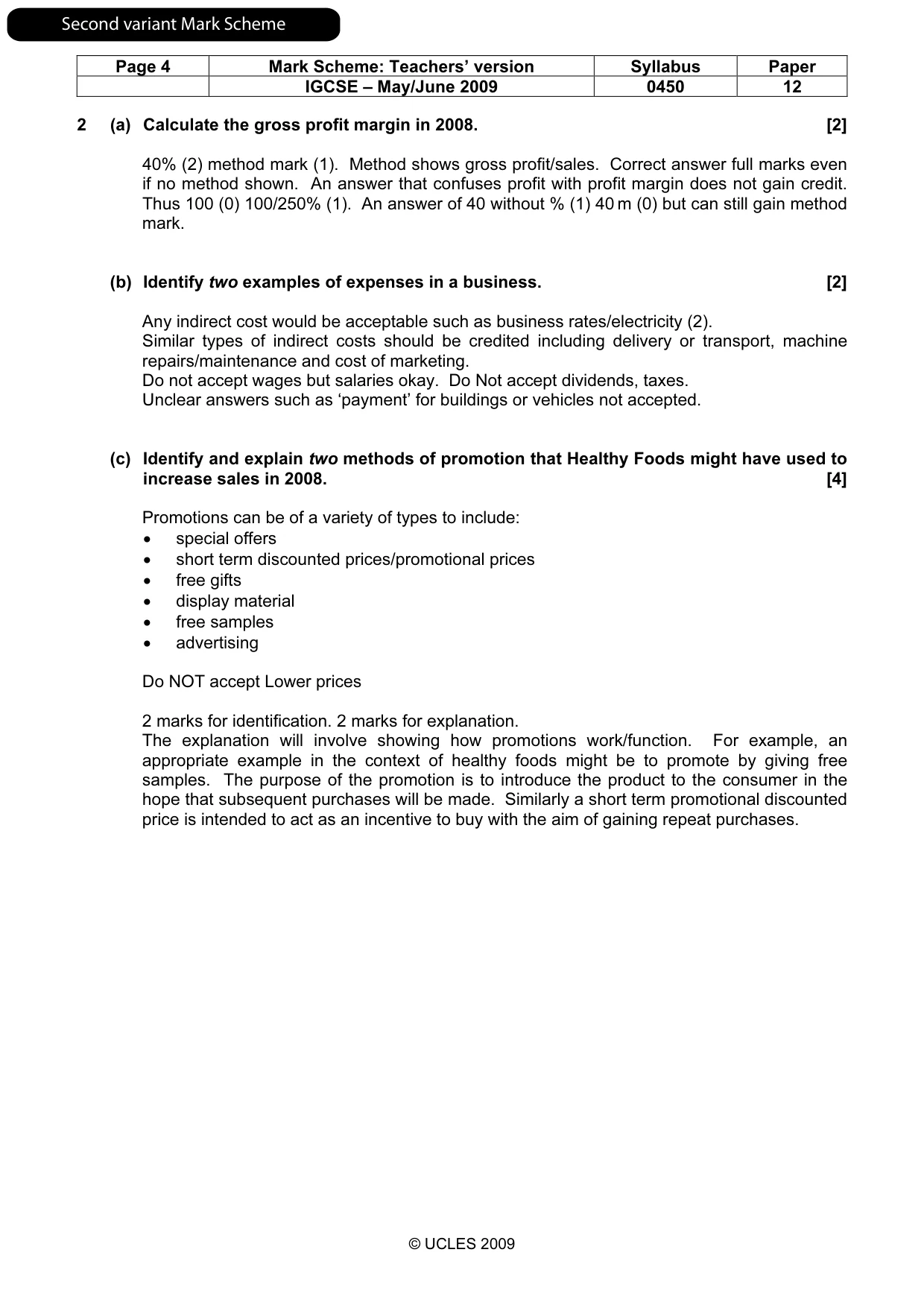 Mark scheme, page 14 of 21