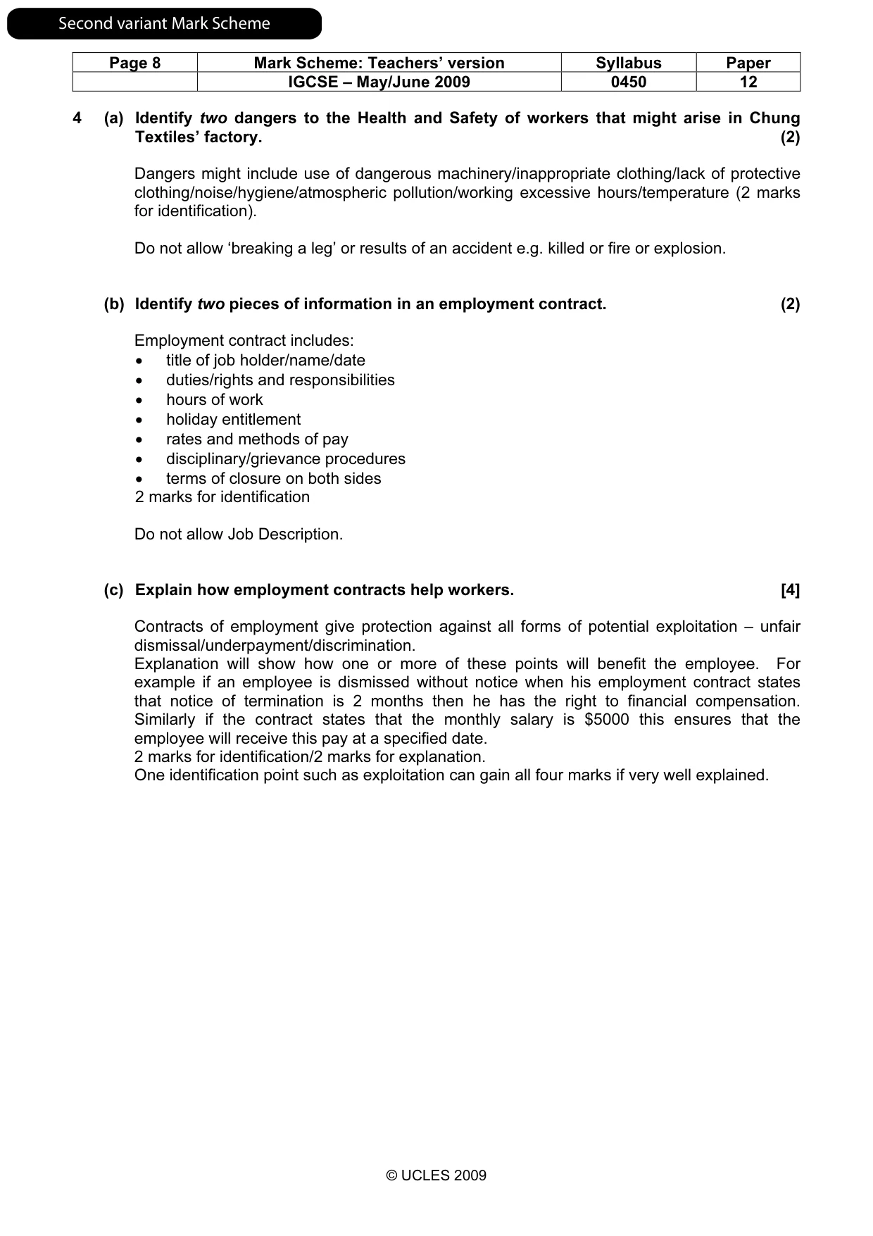 Mark scheme, page 18 of 21