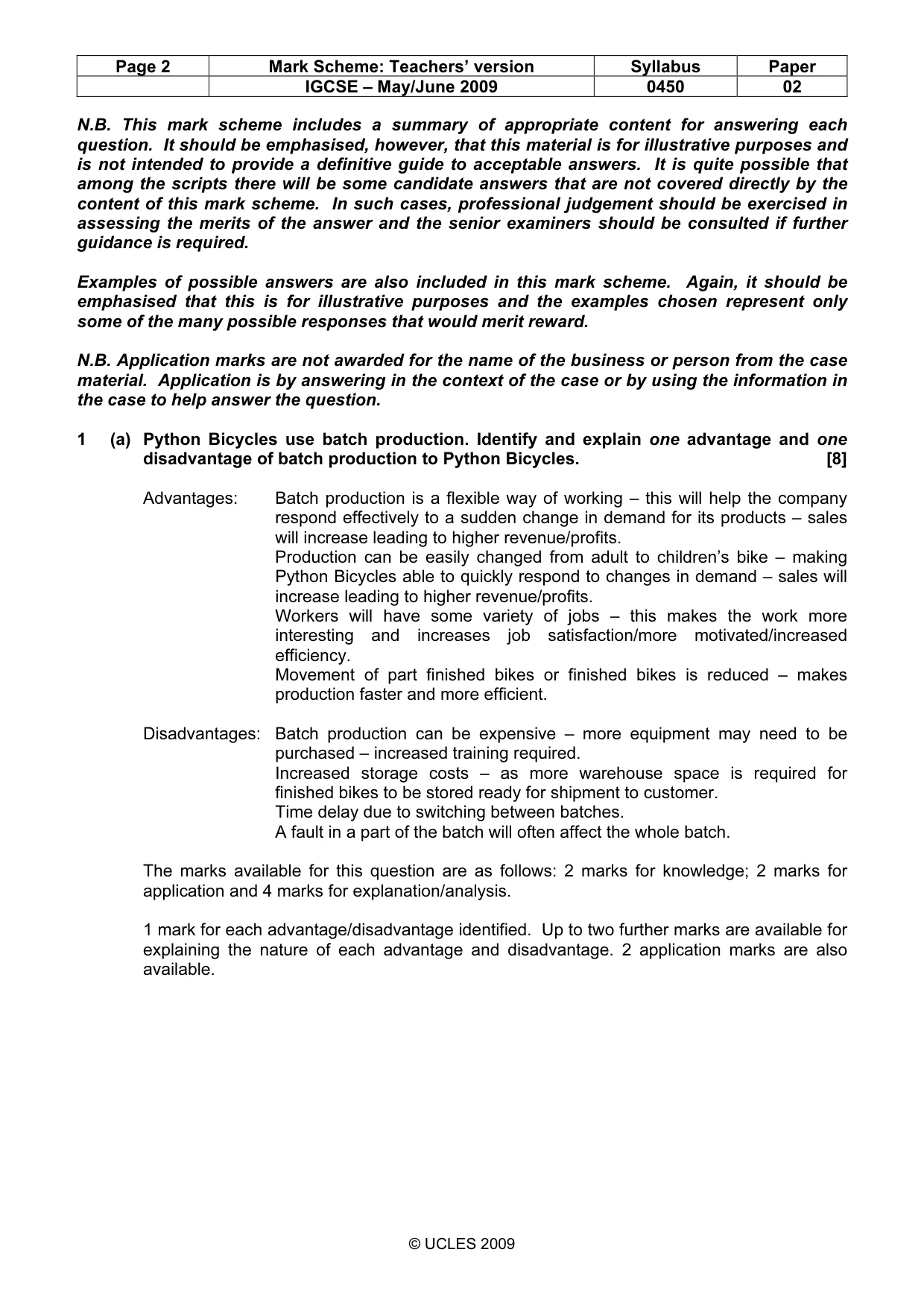 Mark scheme, page 2 of 11