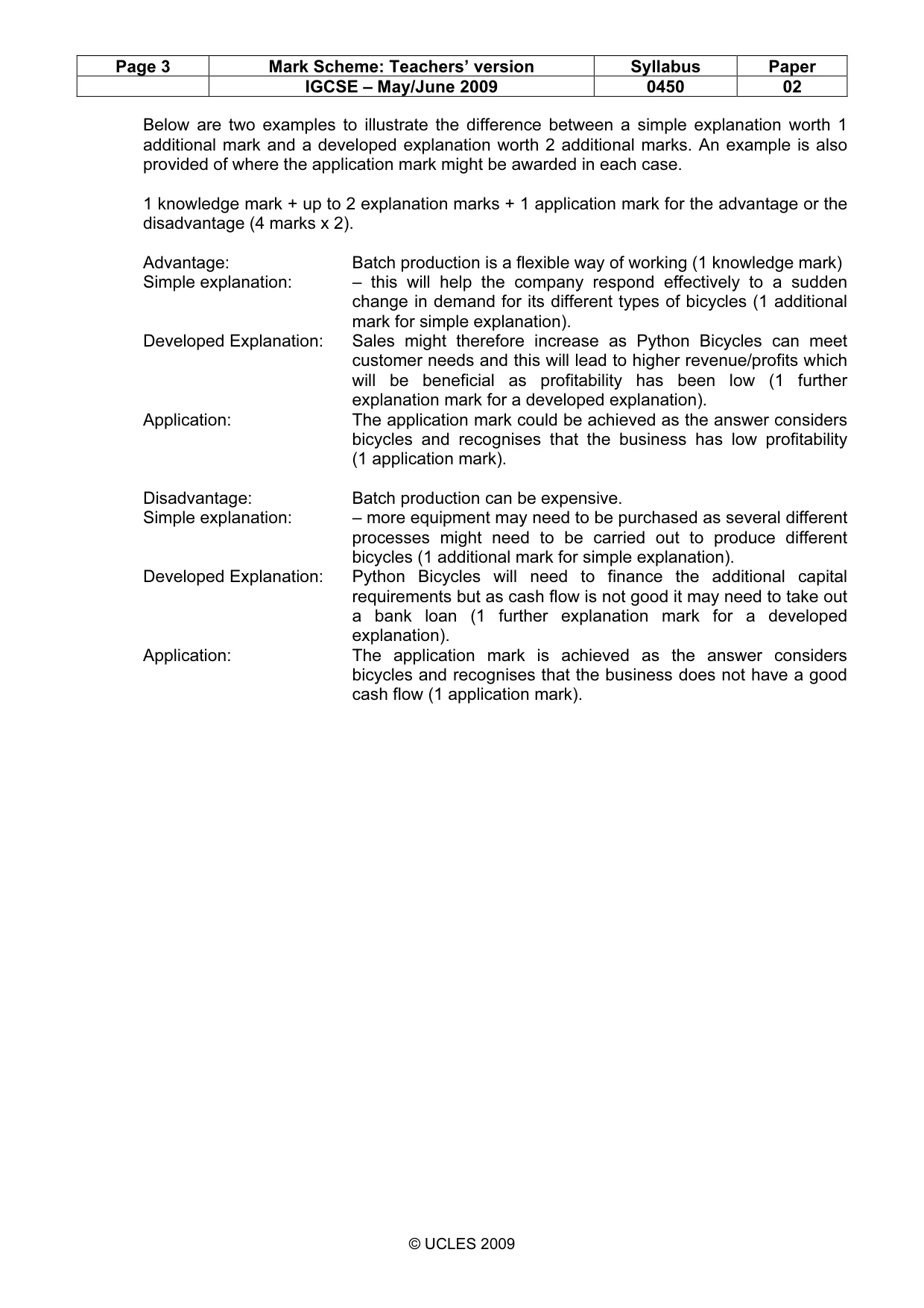 Mark scheme, page 3 of 11