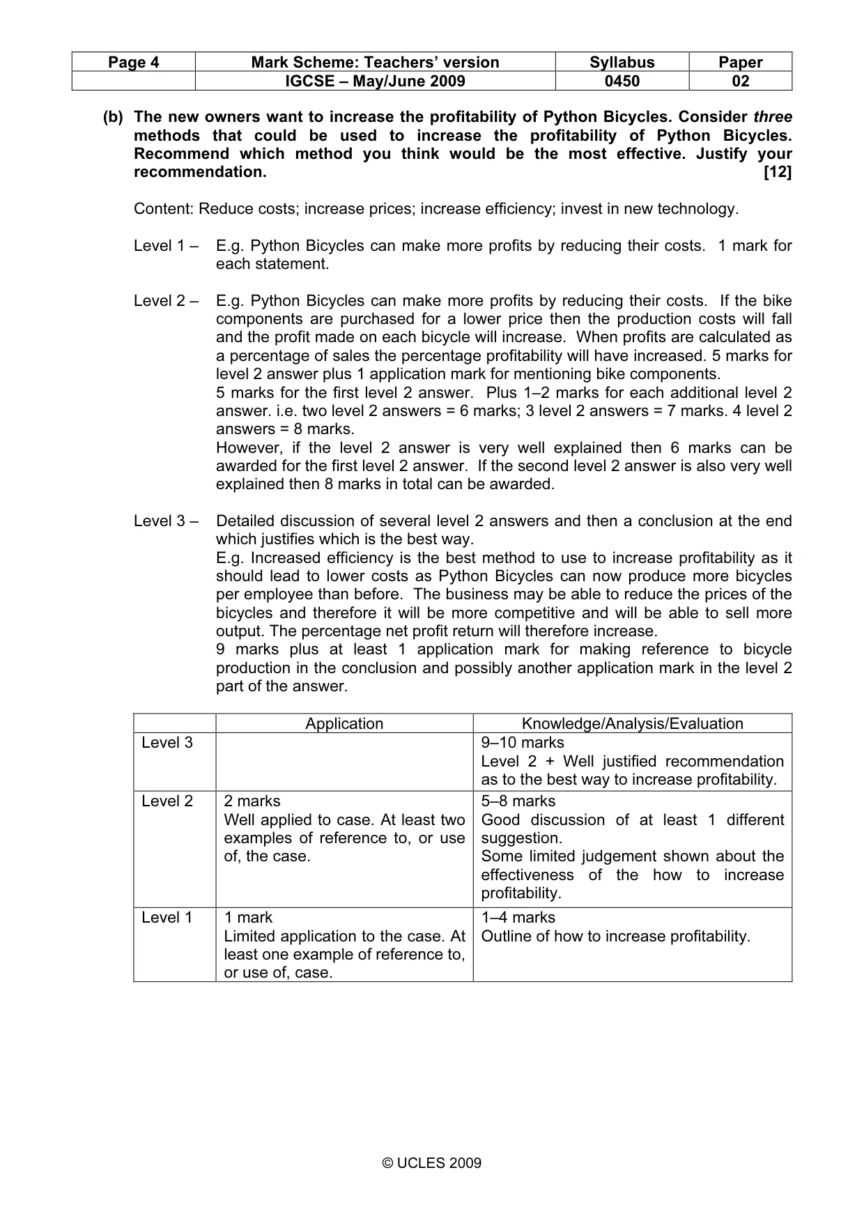 Mark scheme, page 4 of 11