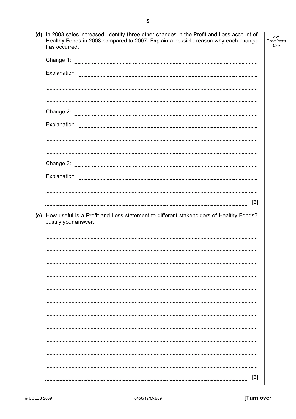 Cambridge IGCSE Business Studies 0450 2009 May/June Paper 1 · Variant 1 question paper, page 18 of 25