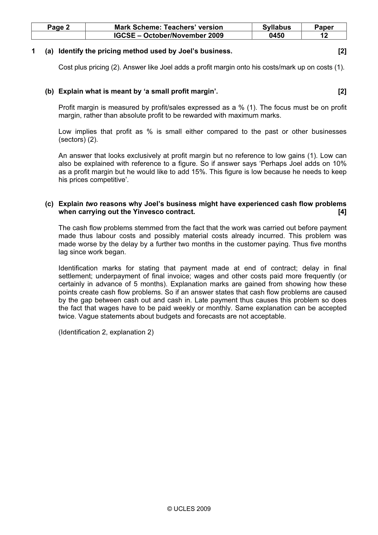 Mark scheme, page 2 of 10