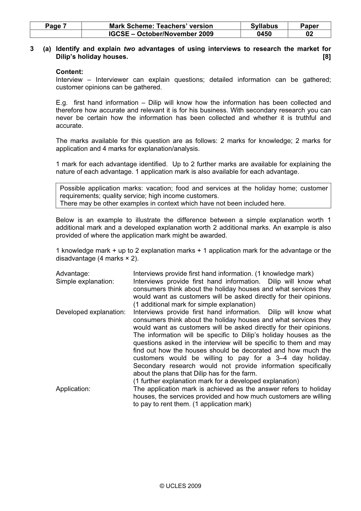 Mark scheme, page 7 of 11