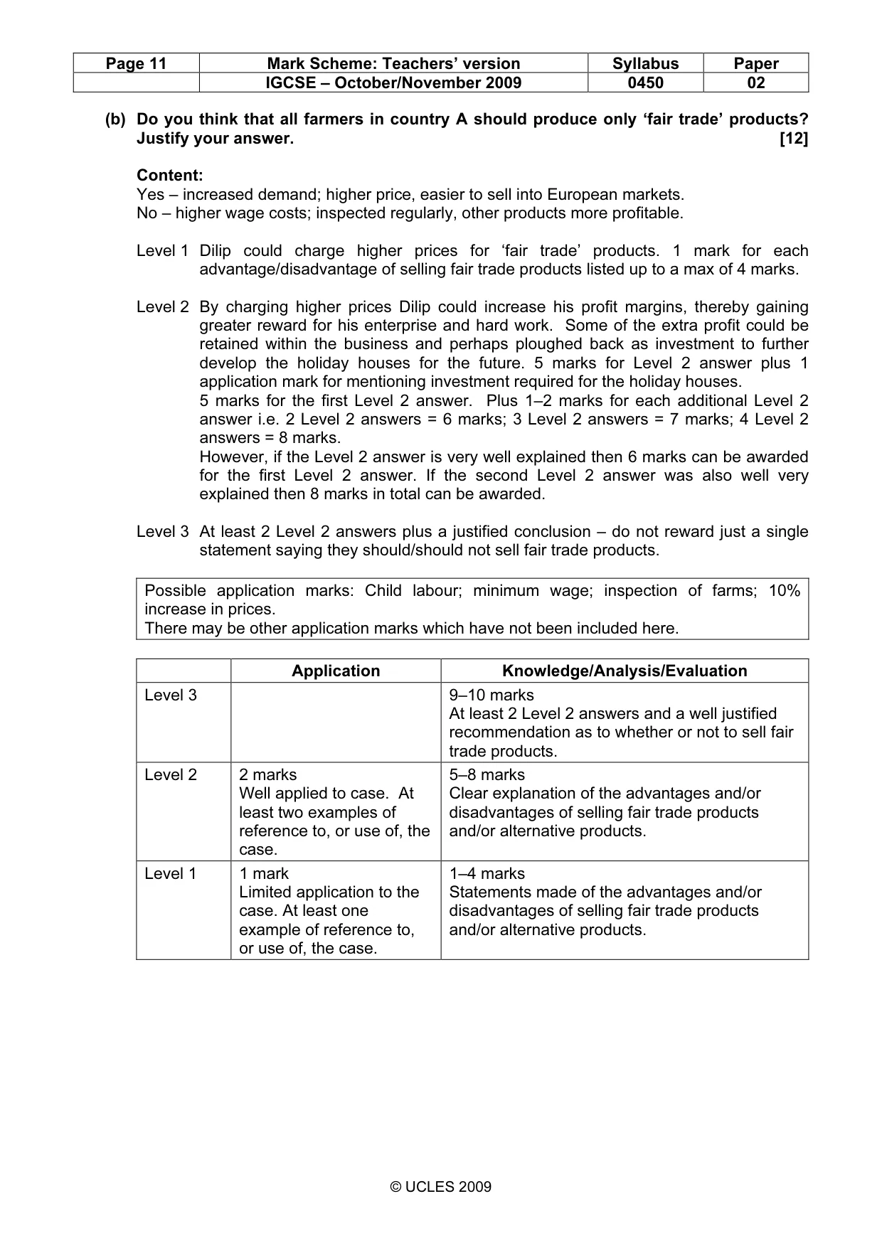 Mark scheme, page 11 of 11
