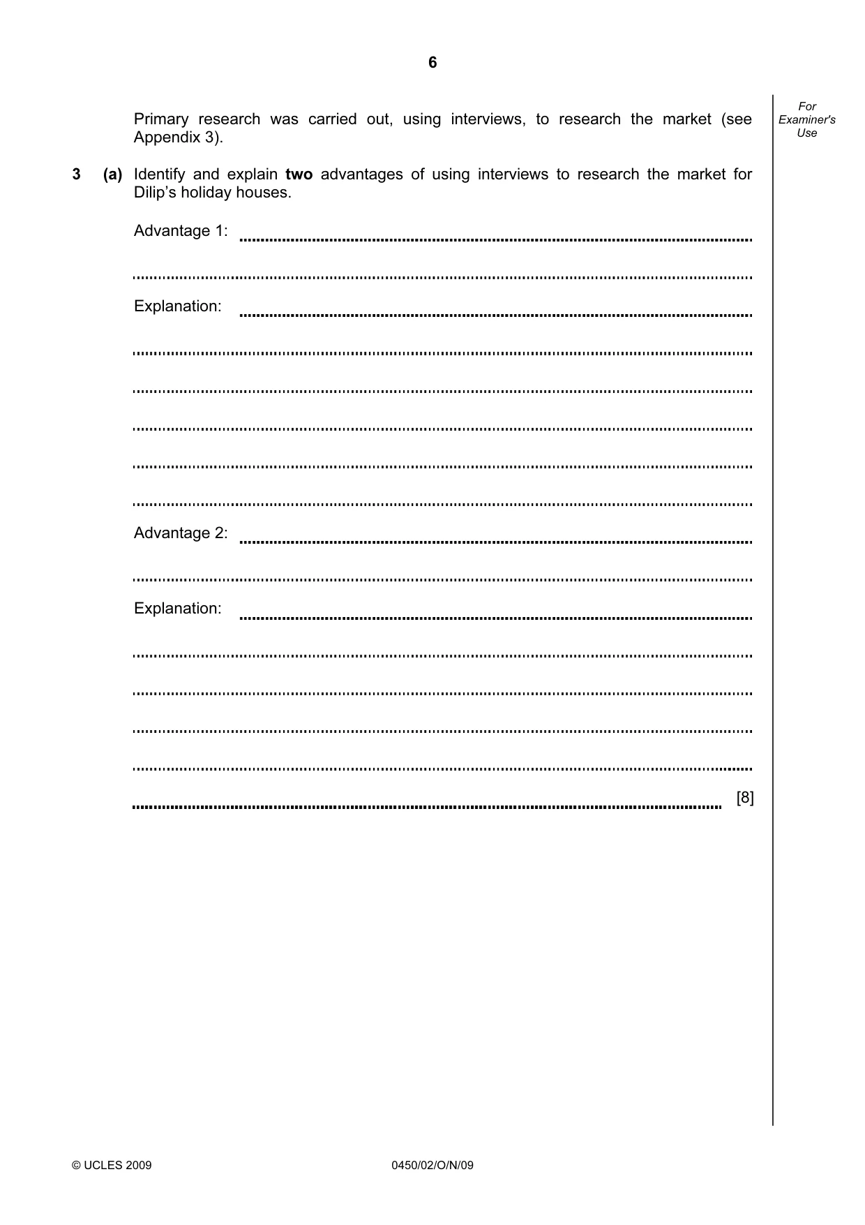 Cambridge IGCSE Business Studies 0450 2009 Oct/Nov Paper 2 · Variant 1 question paper, page 6 of 12