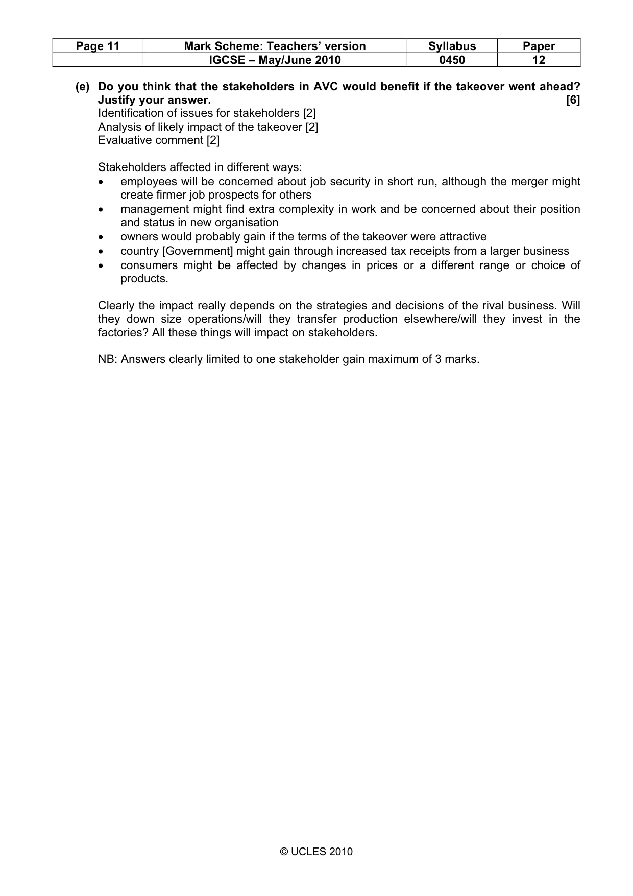 Mark scheme, page 11 of 11