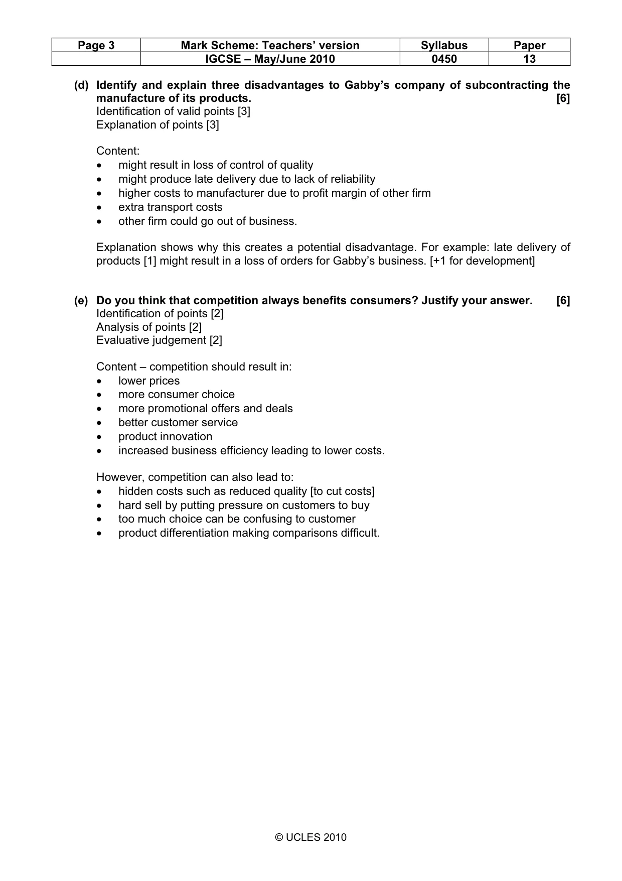 Mark scheme, page 3 of 11