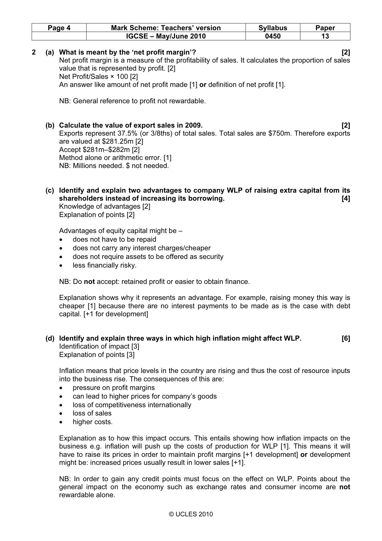 Mark scheme, page 4 of 11