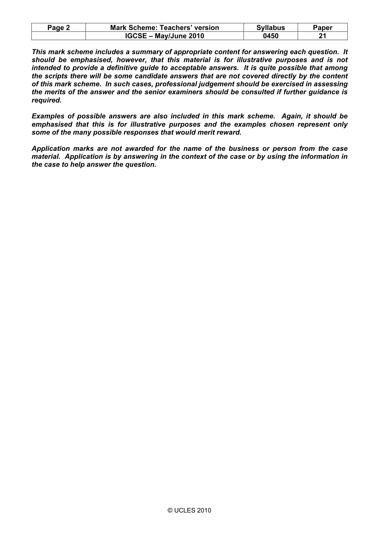 Mark scheme, page 2 of 11