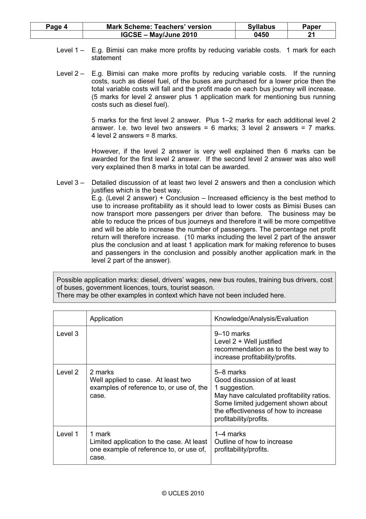 Mark scheme, page 4 of 11