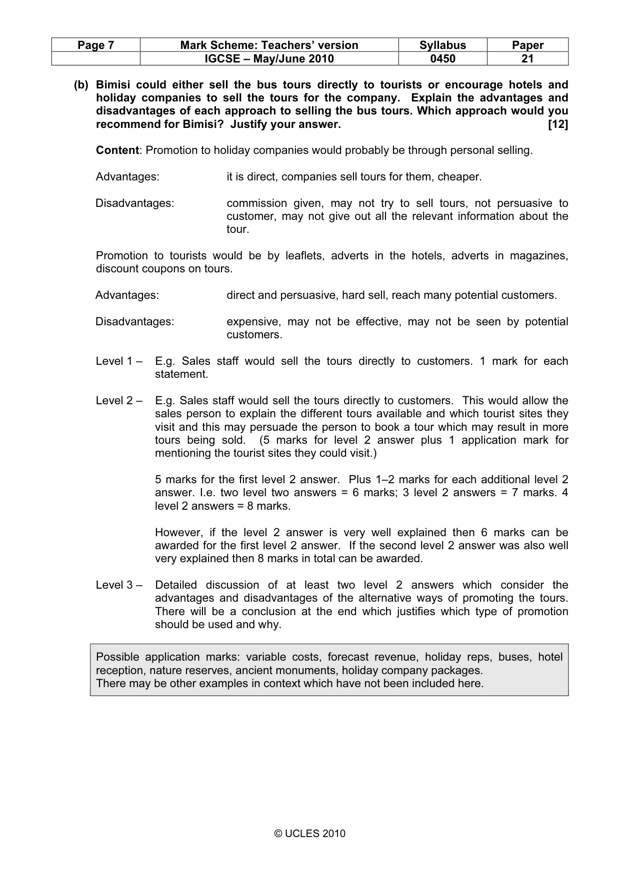 Mark scheme, page 7 of 11