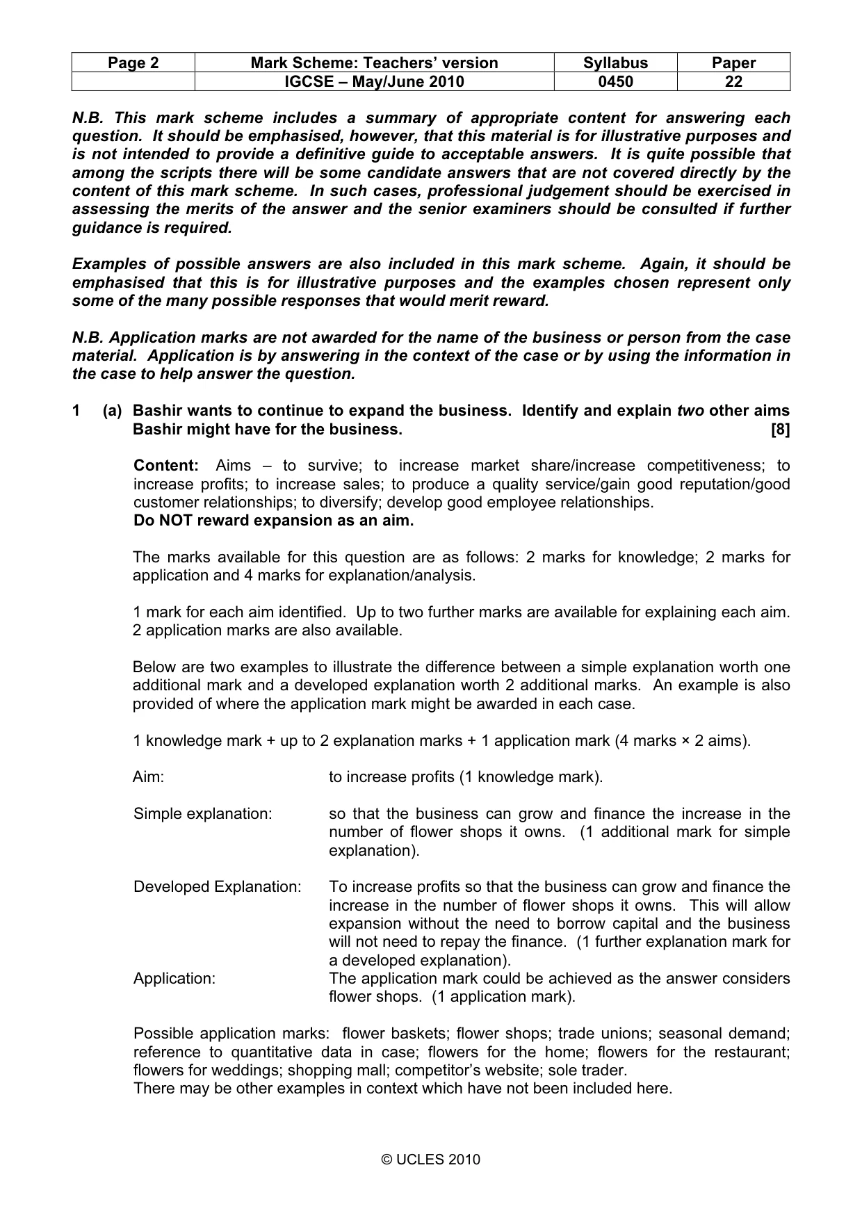 Mark scheme, page 2 of 12