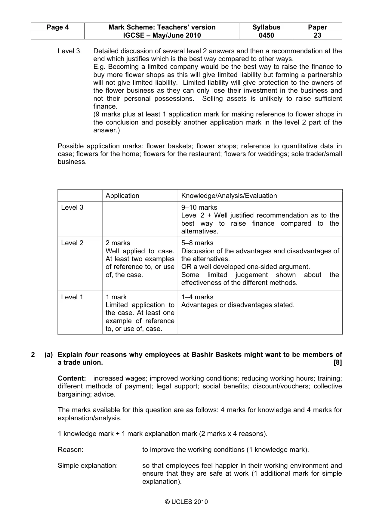 Mark scheme, page 4 of 12