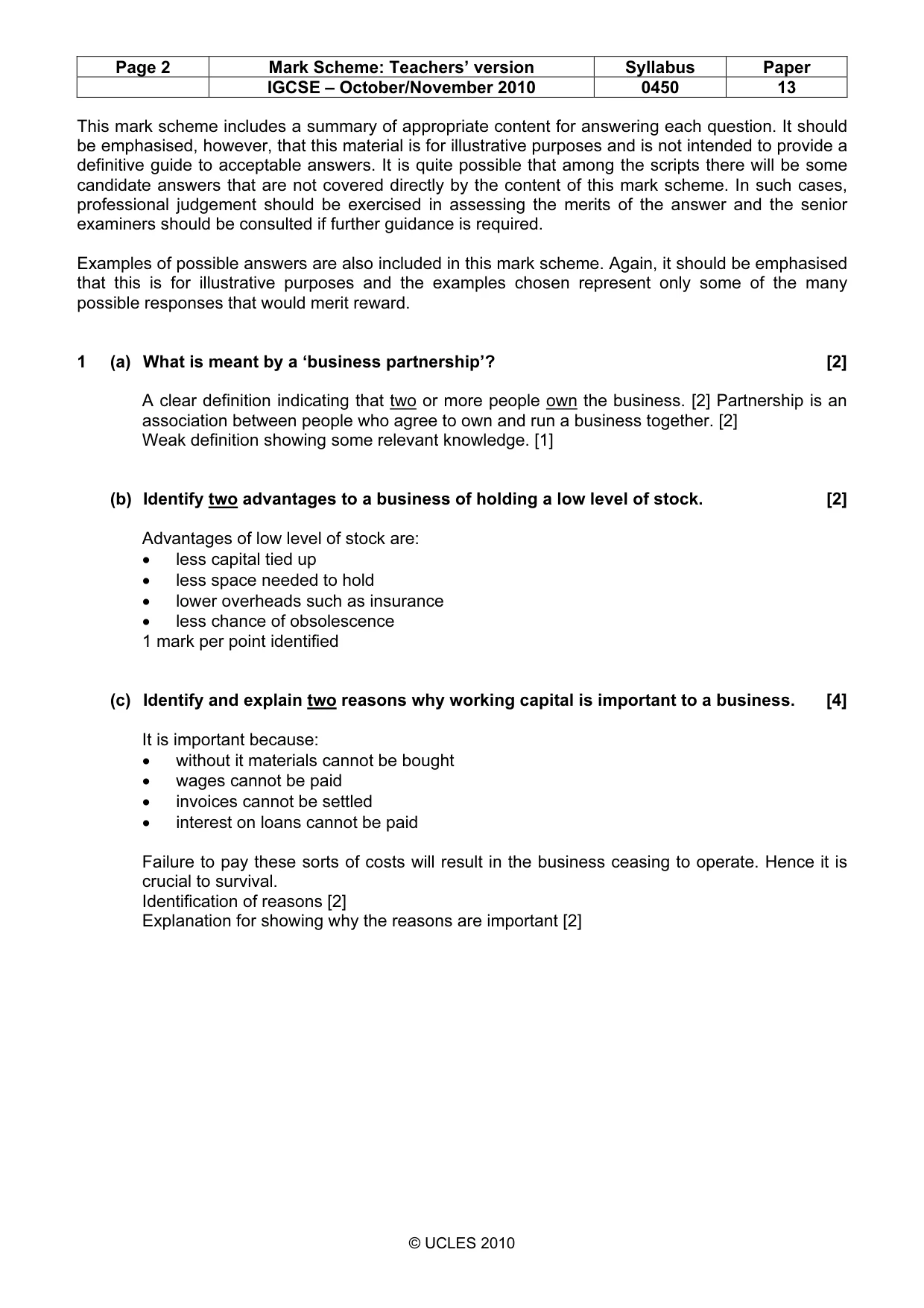 Mark scheme, page 2 of 8