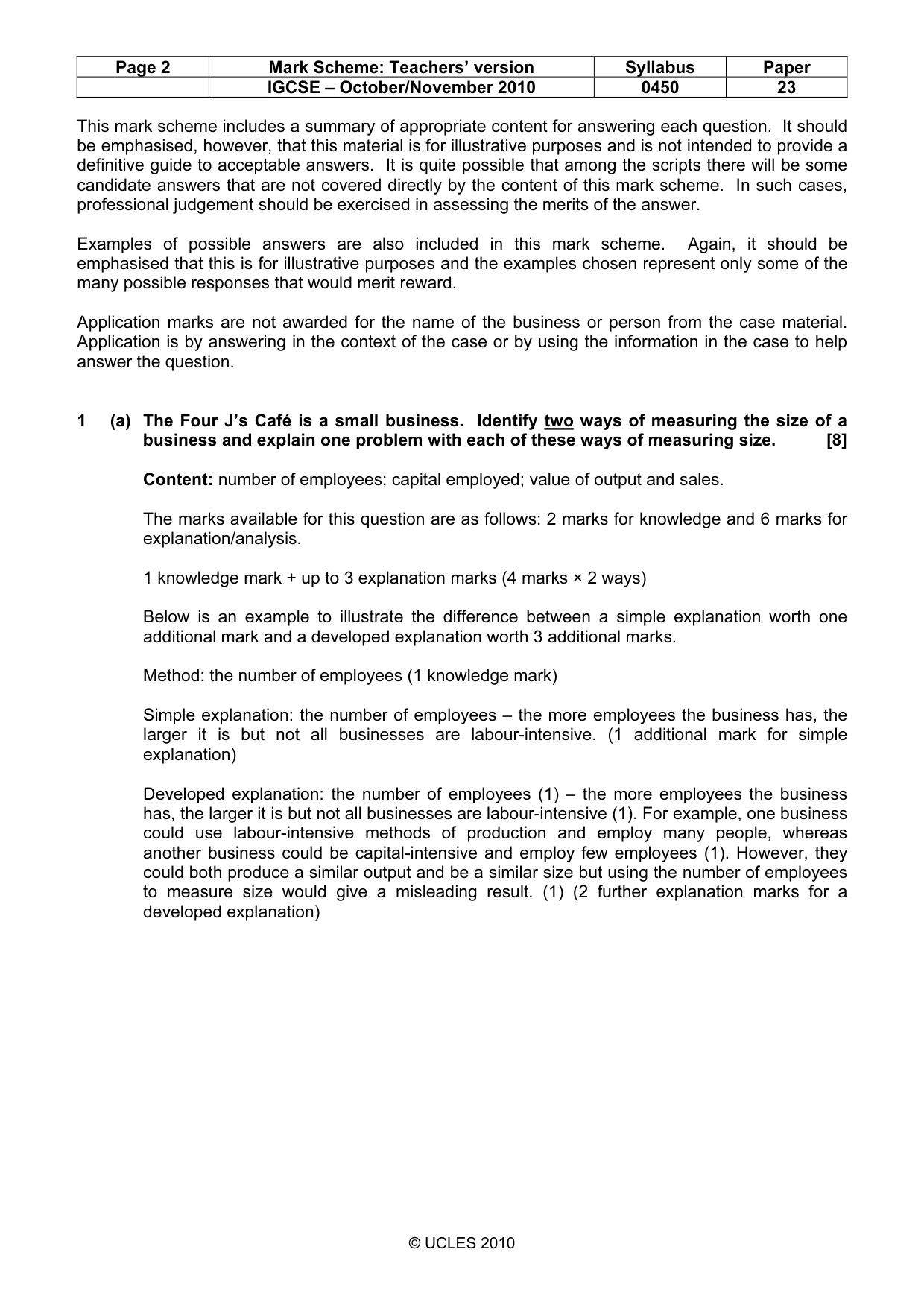 Mark scheme, page 2 of 11