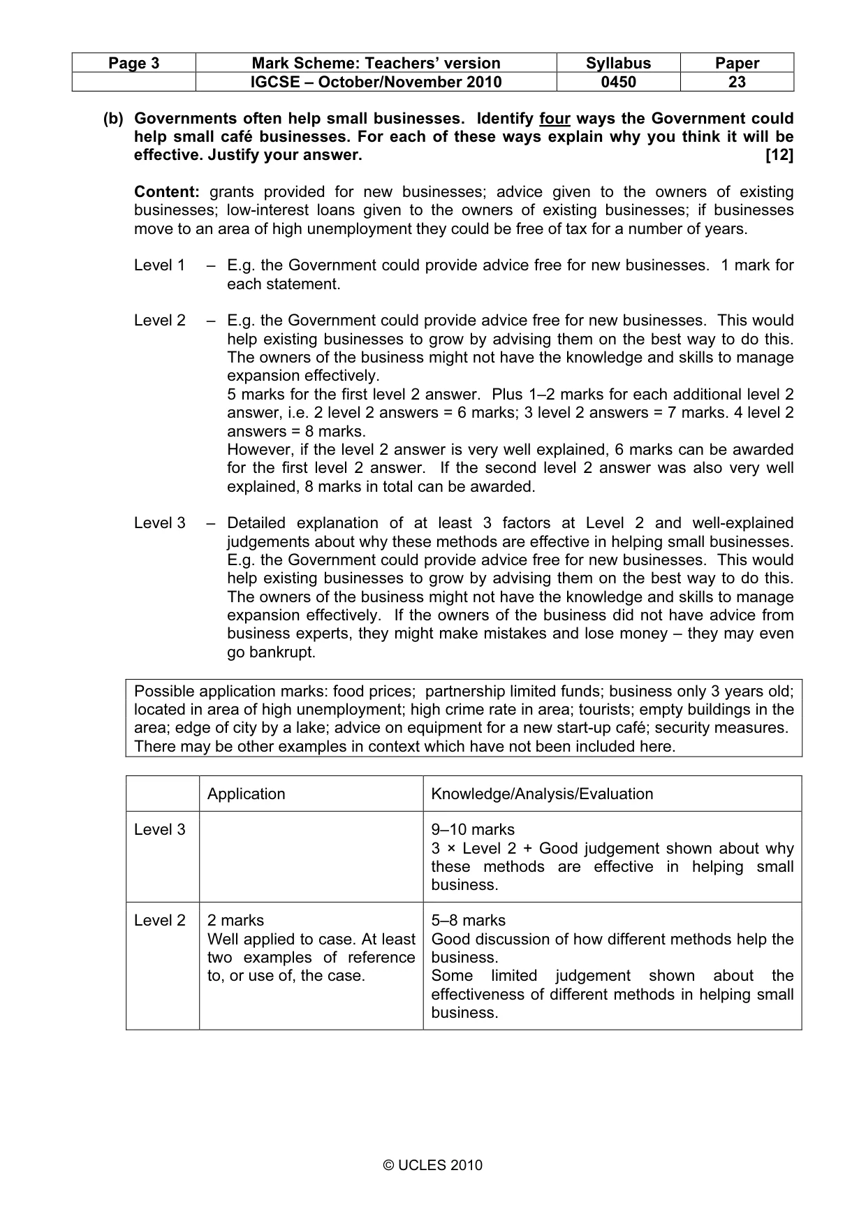 Mark scheme, page 3 of 11