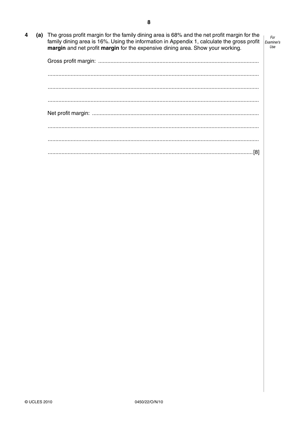 Cambridge IGCSE Business Studies 0450 2010 Oct/Nov Paper 2 · Variant 2 question paper, page 8 of 12